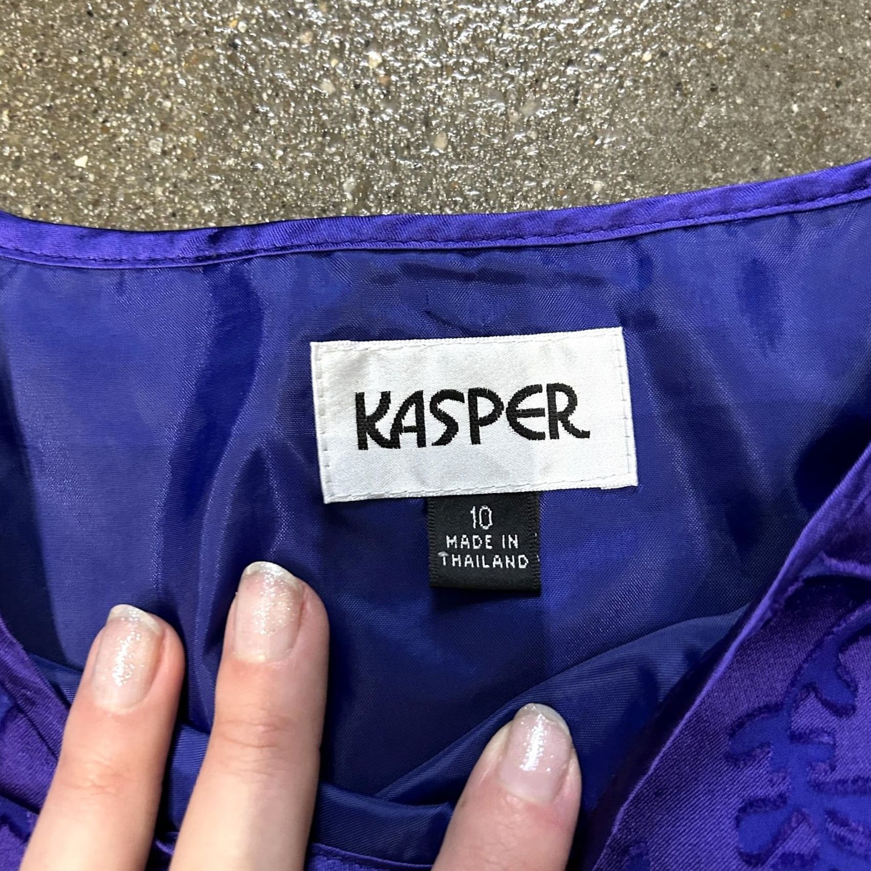 Kasper Kasper Tank Top Shirt Womens 10 Purple Floral Lined Scoop Neck Sleeveless Blouse Size L / US 10 / IT 46 - 3 Thumbnail