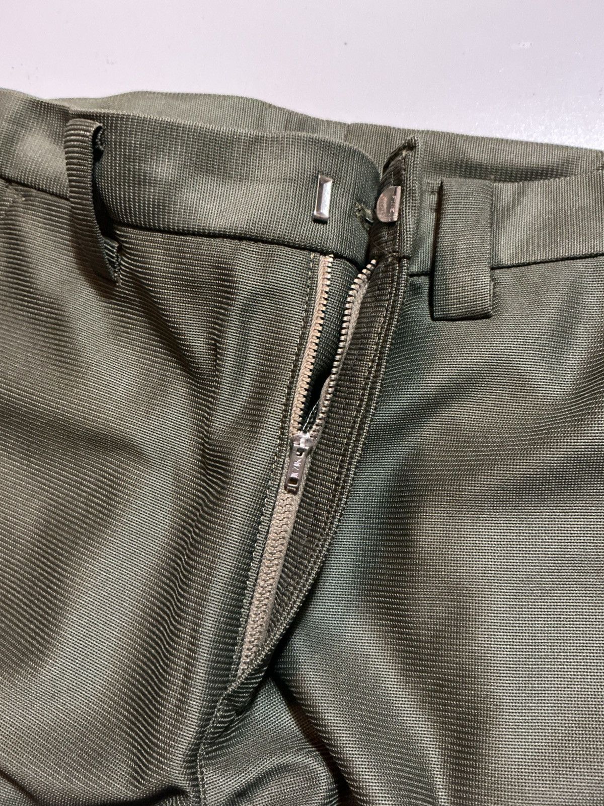 Vintage Vintage 70s Olive Green Textured Disco Flare Leisure Pants Size US 34 / EU 50 - 8 Thumbnail
