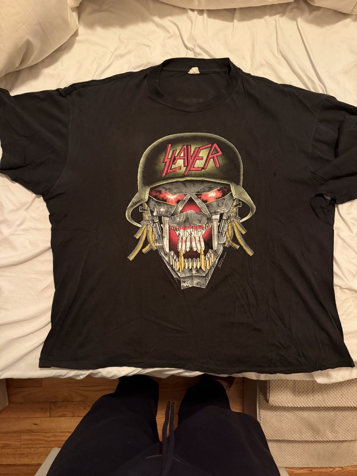 Band Tees Rare Vintage 90s Slayer Clash Of Titan Thrash Metal Band Tee Size US XL / EU 56 / 4 - 10 Thumbnail