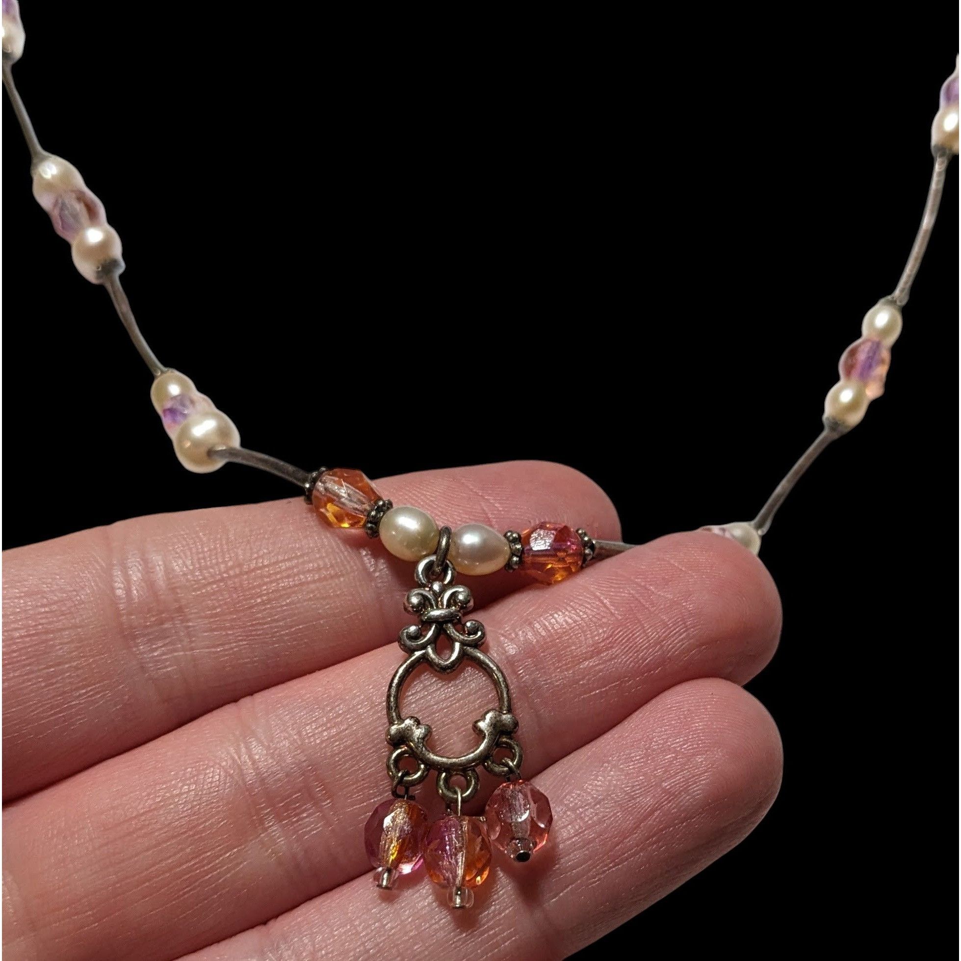 Other Coquette Pink And Silver Pearl Beaded Necklace Size ONE SIZE - 4 Thumbnail