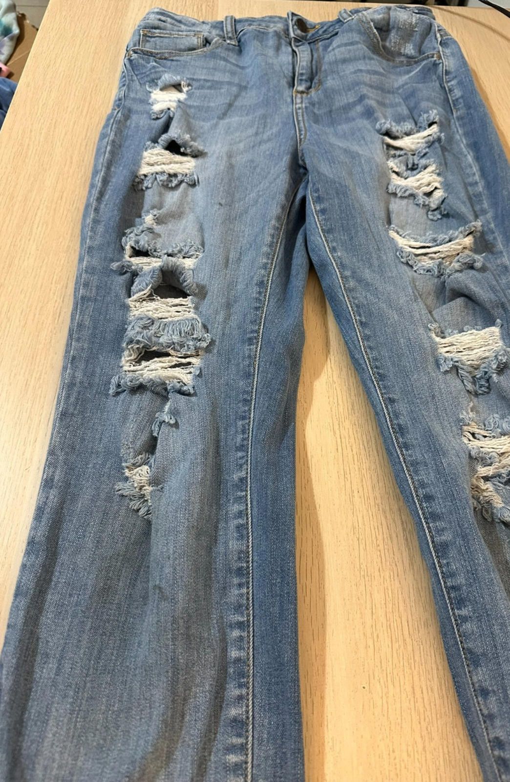 Celio Cello Size 9 Medium Wash Ripped High Rise Skinny Jeans Size 30" / US 8 / IT 44 - 2 Thumbnail