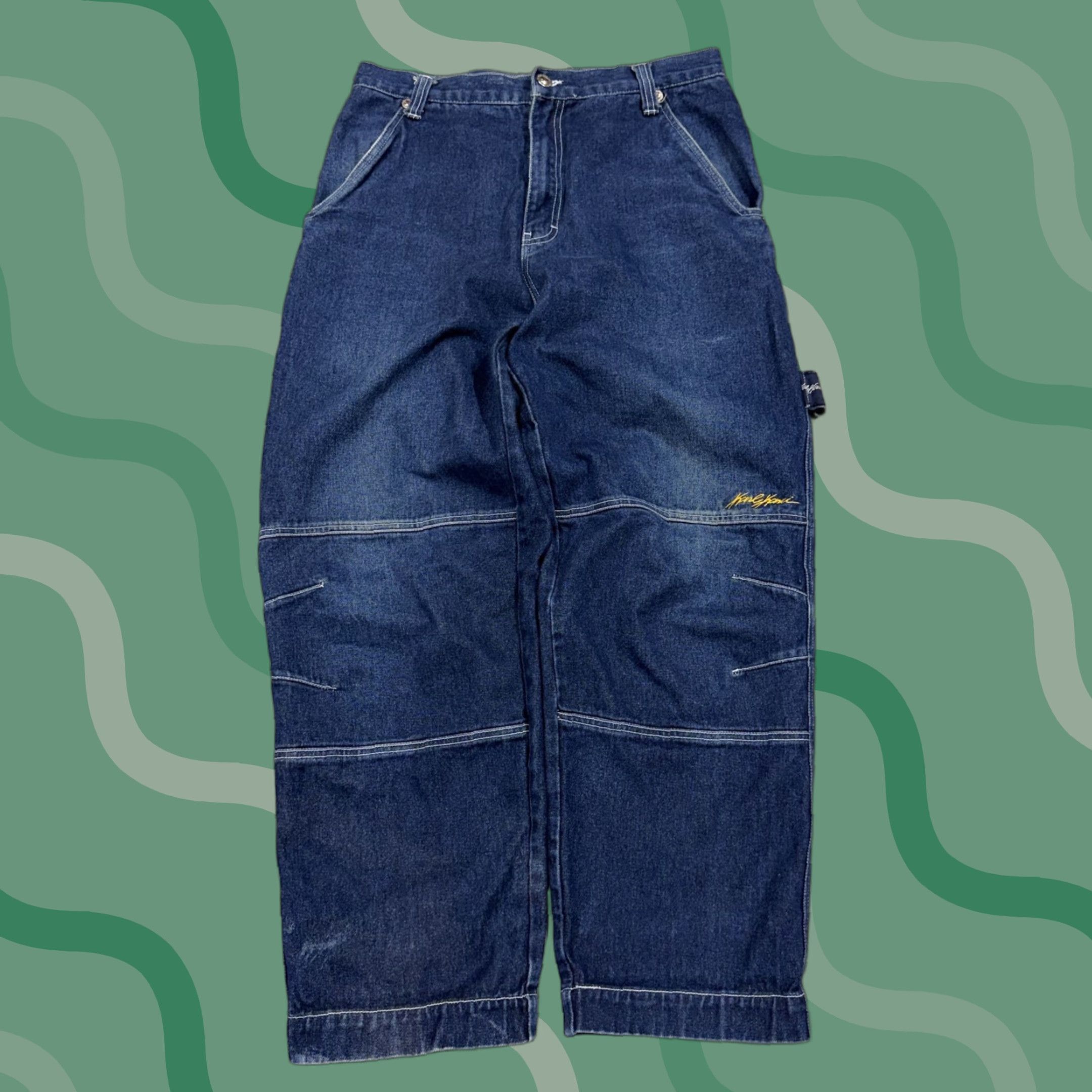 Karl Kani VINTAGE Karl Kani Jeans Mens 32x30 Blue Wide Leg Baggy Carpenter Y2K Hip Hop Size US 32 / EU 48 - 1 Thumbnail