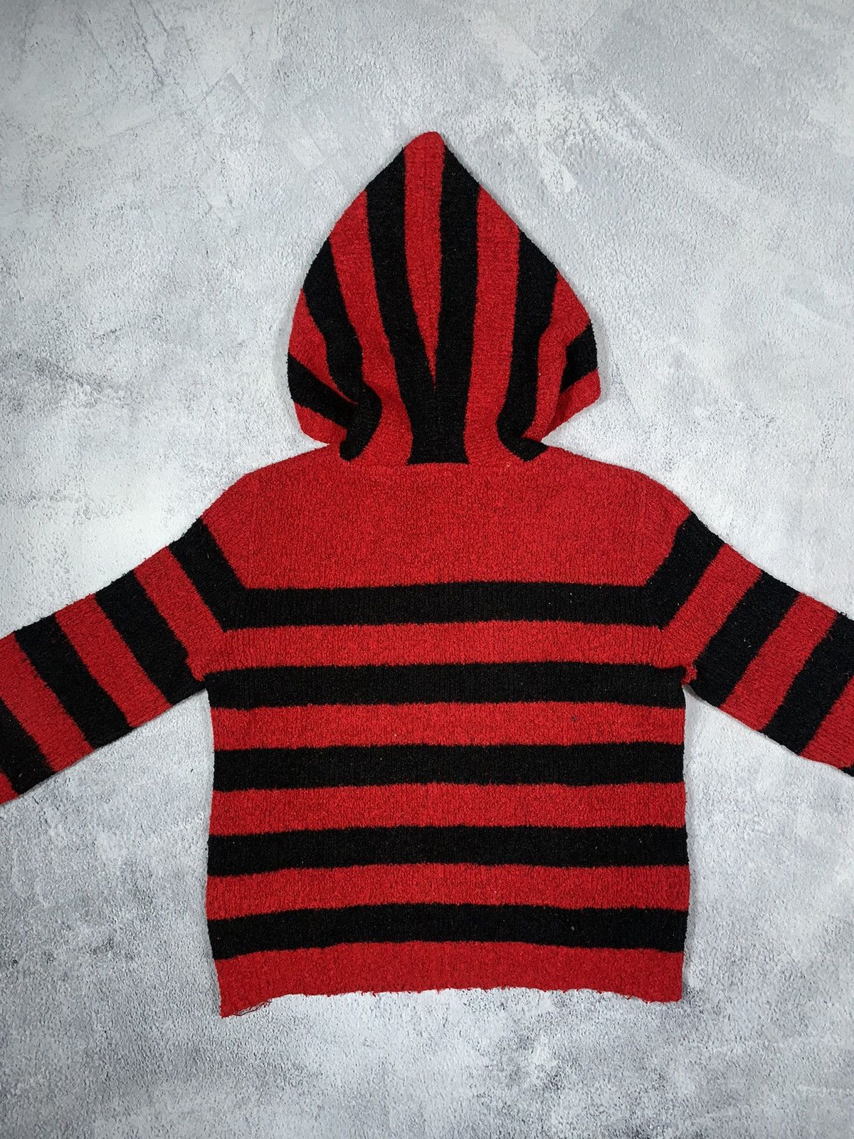 Japanese Brand × Vintage Vintage Y2K Japanese striped cropped hooded sweater opium S Size S / US 4 / IT 40 - 5 Thumbnail