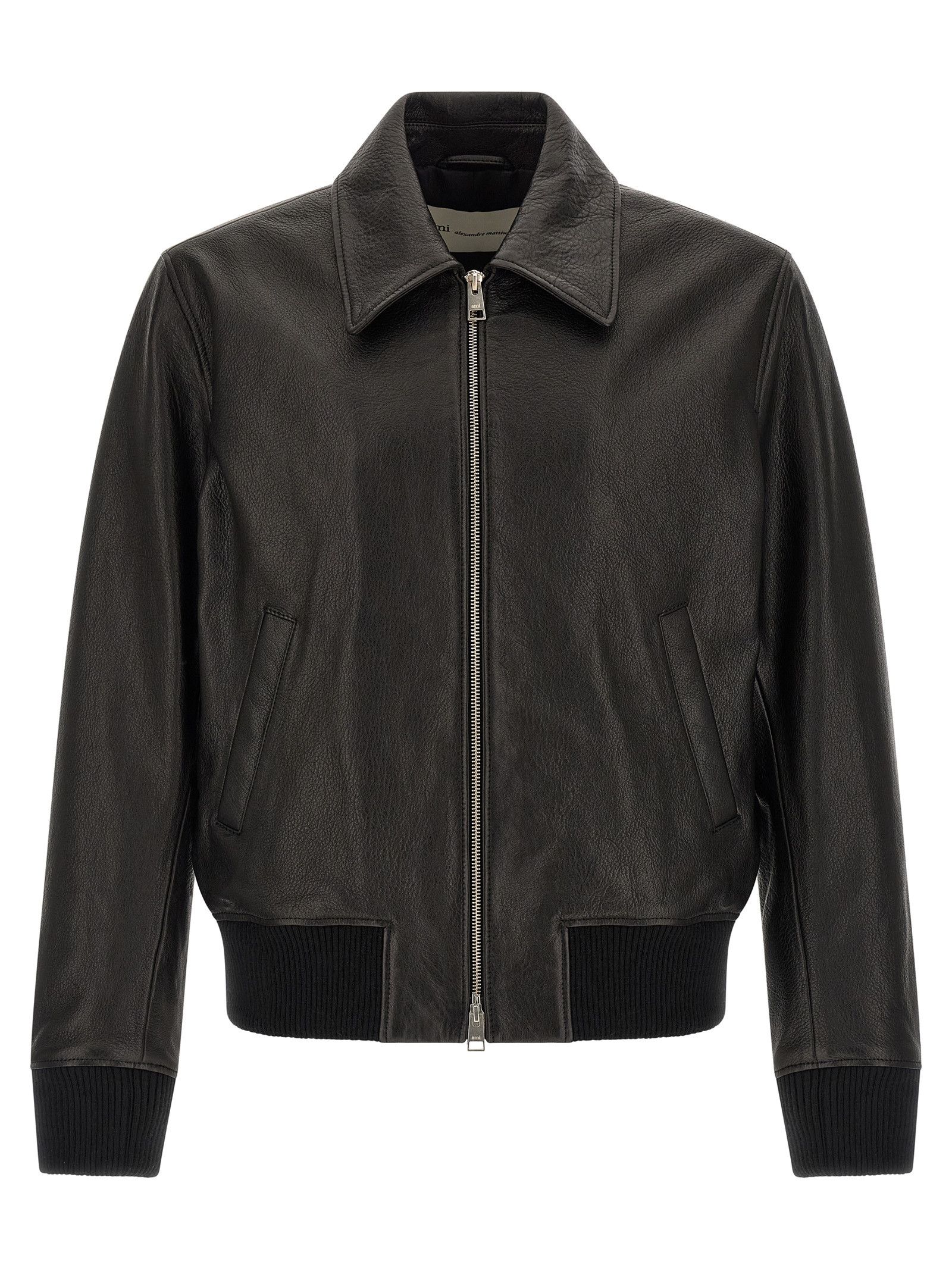 AMI 'Ami de Coeur' leather bomber jacket Size US XL / EU 56 / 4 - 1 Thumbnail