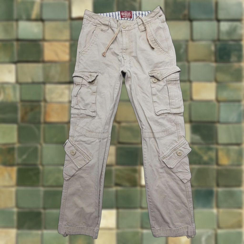 Vintage Matchstick Pants Cargo Men's Small 29 Beige Twill 5-Pocket Design Regular Straight 5-Pocket Cargo Style USA 80s? Size US 29 - 1 Thumbnail