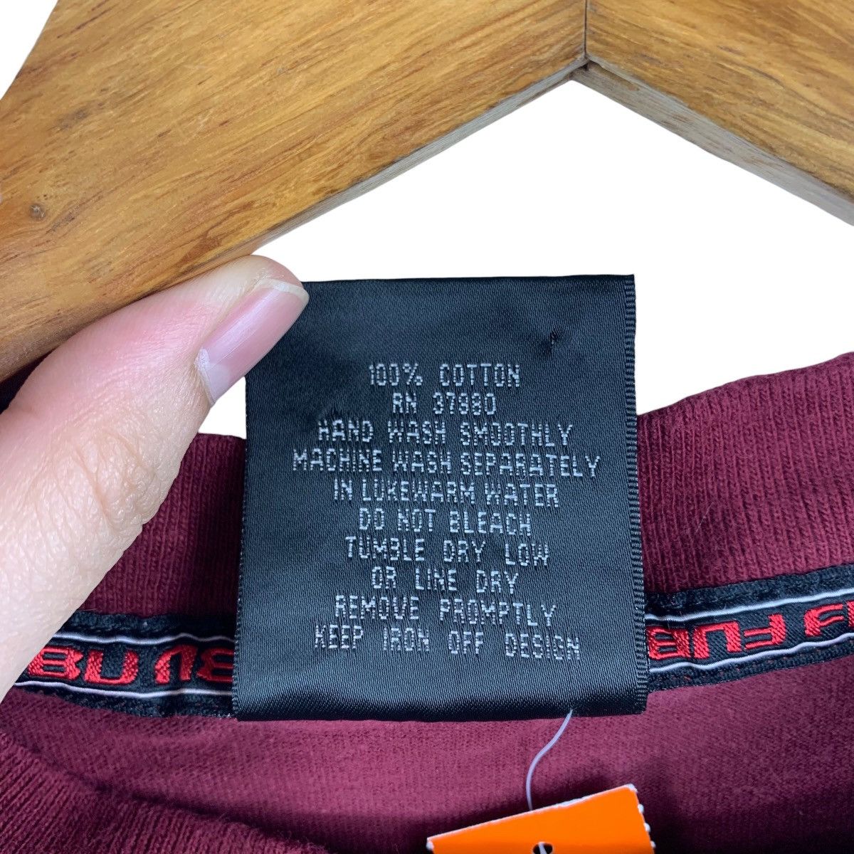 Fubu × Vintage Vintage FUBU collection spellout embroidery maroon tee Size US S / EU 44-46 / 1 - 10 Thumbnail