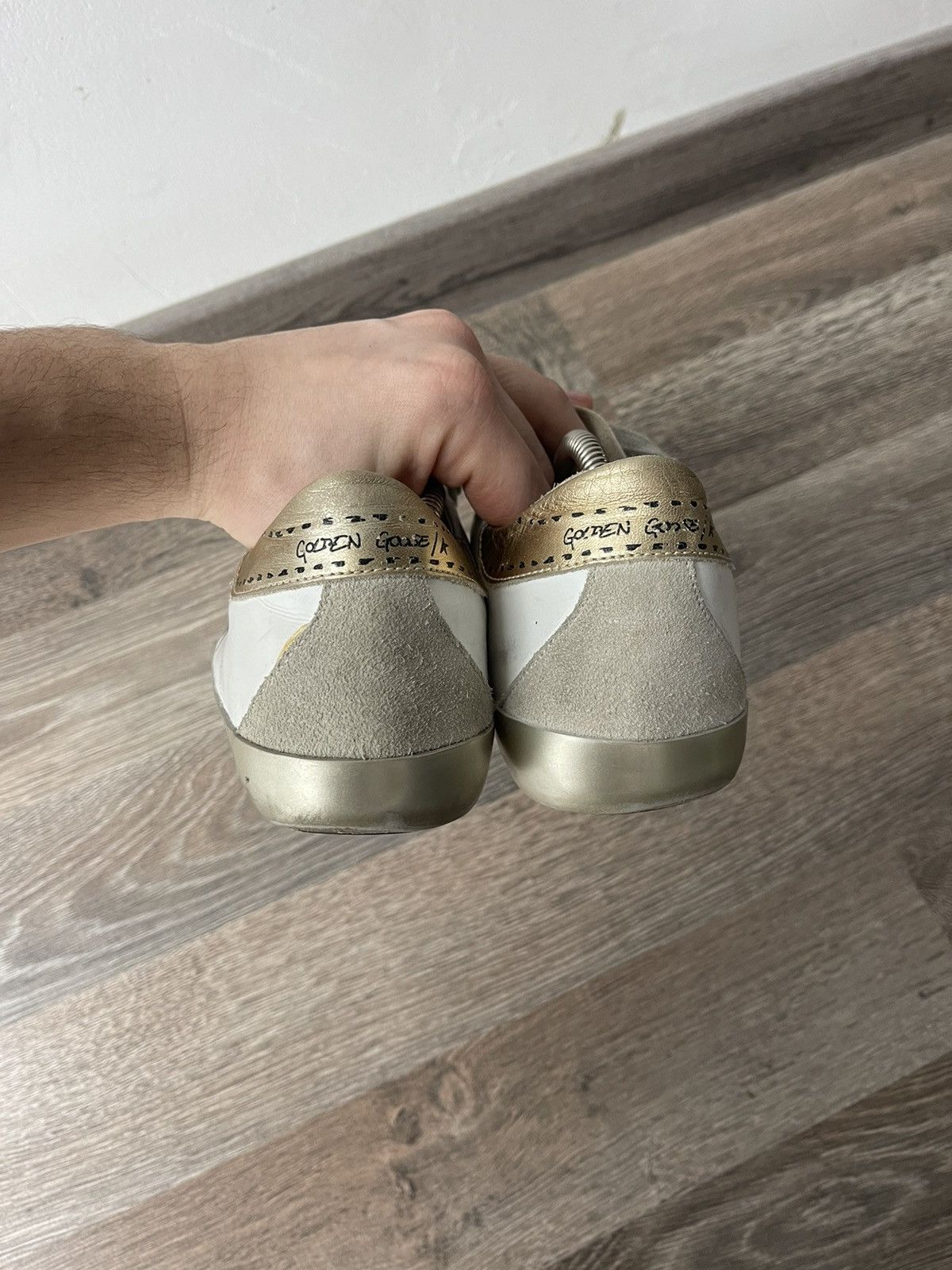 Golden Goose Golden Goose Super-Star Sneakers White Gold Glitter Star 39 Size US 9 / IT 39 - 5 Thumbnail