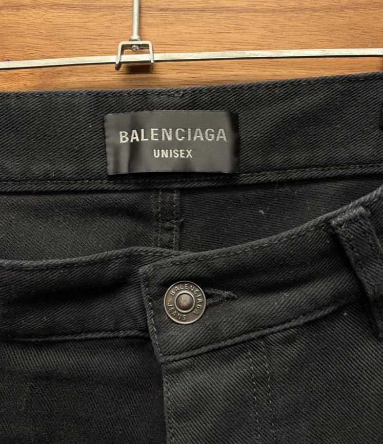 Balenciaga 2024 Balenciaga ‘Heel-Bite’ Heavyweight Wide Leg Black Denim Size US 34 / EU 50 - 3 Thumbnail