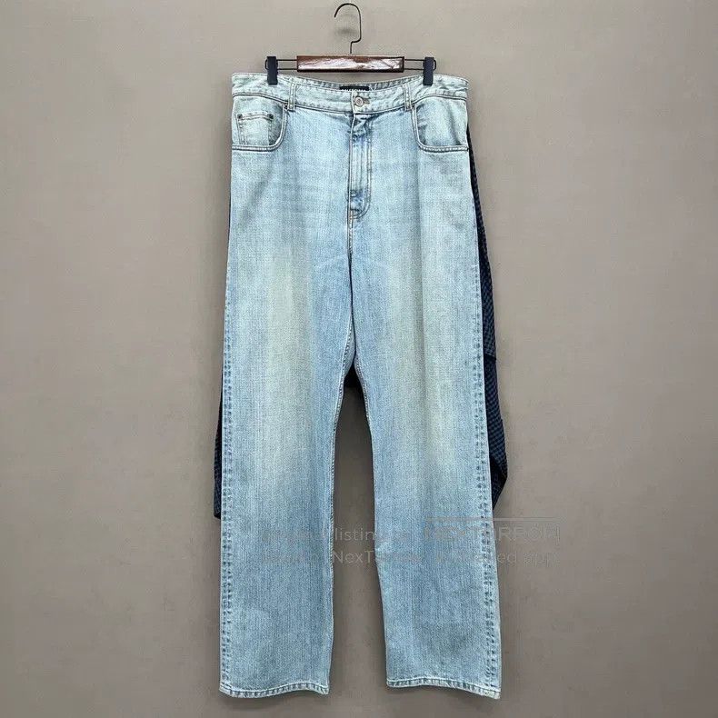 Balenciaga size L Fake Two-Piece Shirt and Wide-Leg Washed