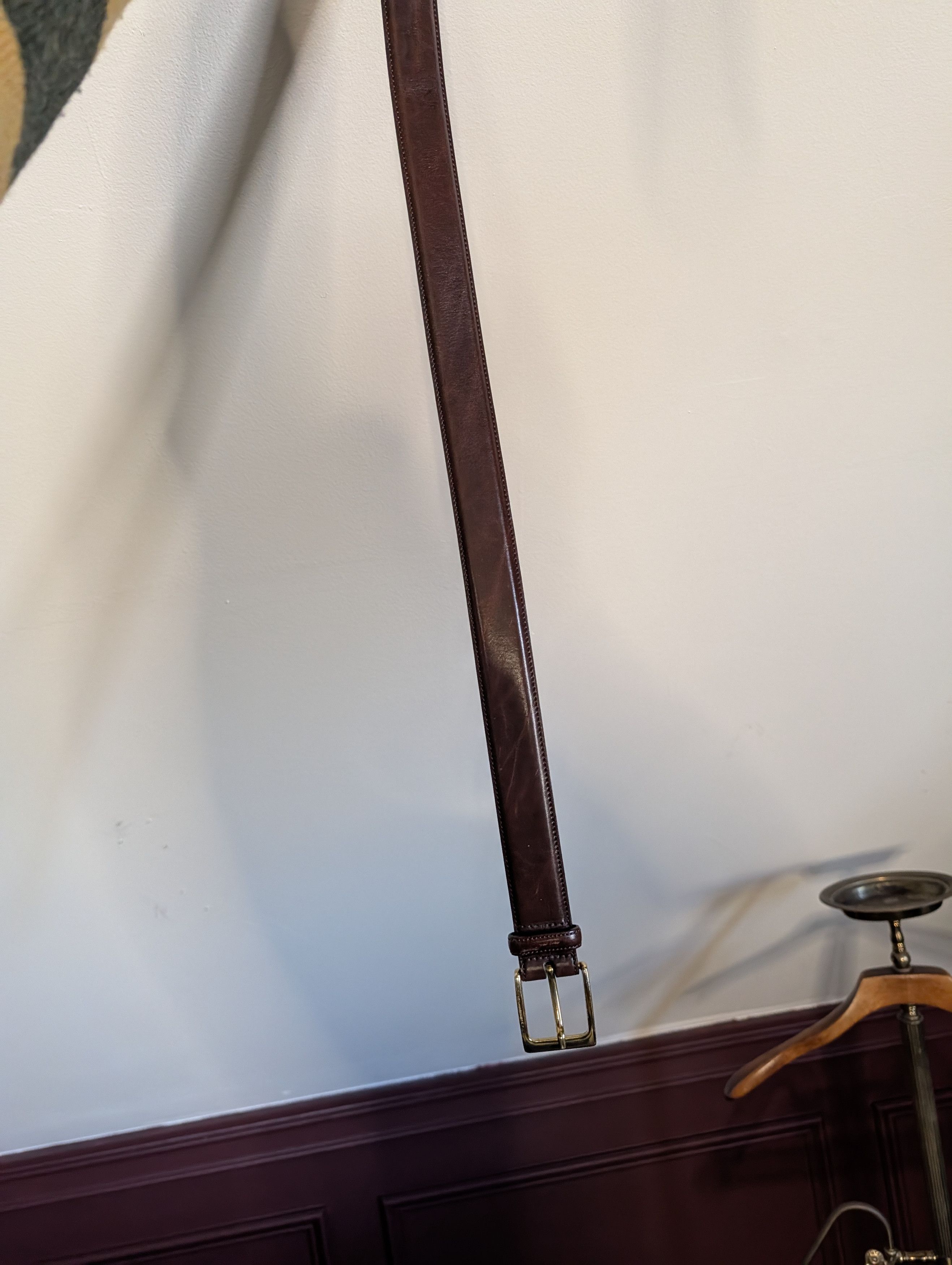 Trafalgar MiUSA brown hand polished cortina leather gold buckle belt Size 40 - 5 Thumbnail