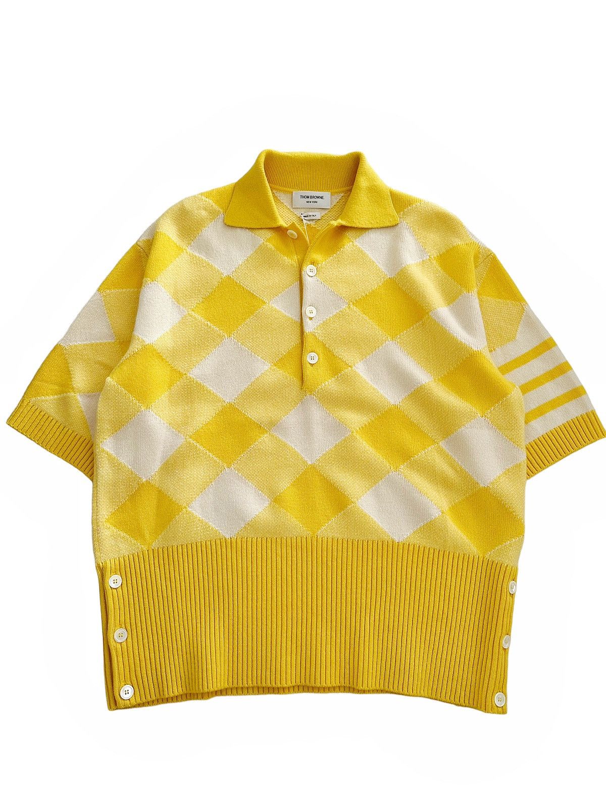 Thom Browne Sz.1 Oversized Cashmere Gingham 4 Bar Polo Size US S / EU 44-46 / 1 - 4 Thumbnail