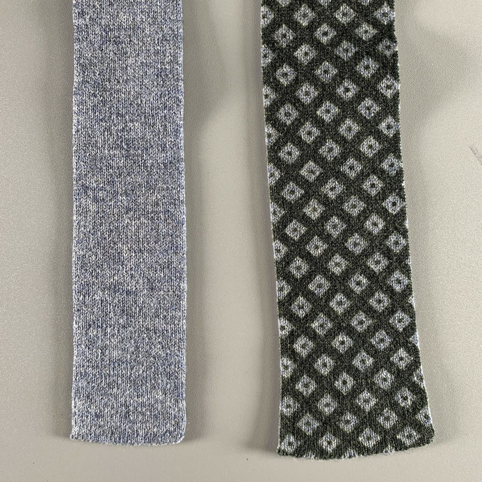 Kiton KITON Gray Olive Knitted Wool Blend Tie Size ONE SIZE - 2 Thumbnail