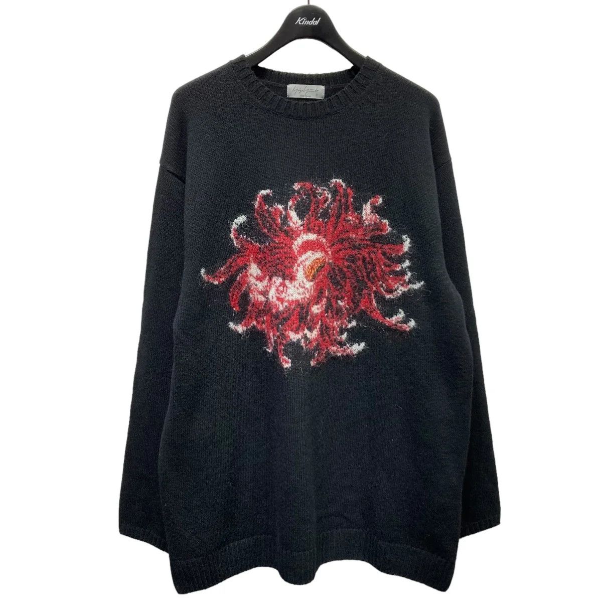 image of Yohji Yamamoto Pour Homme 22Aw Crew Neck Knit in Black, Men's (Size Large)