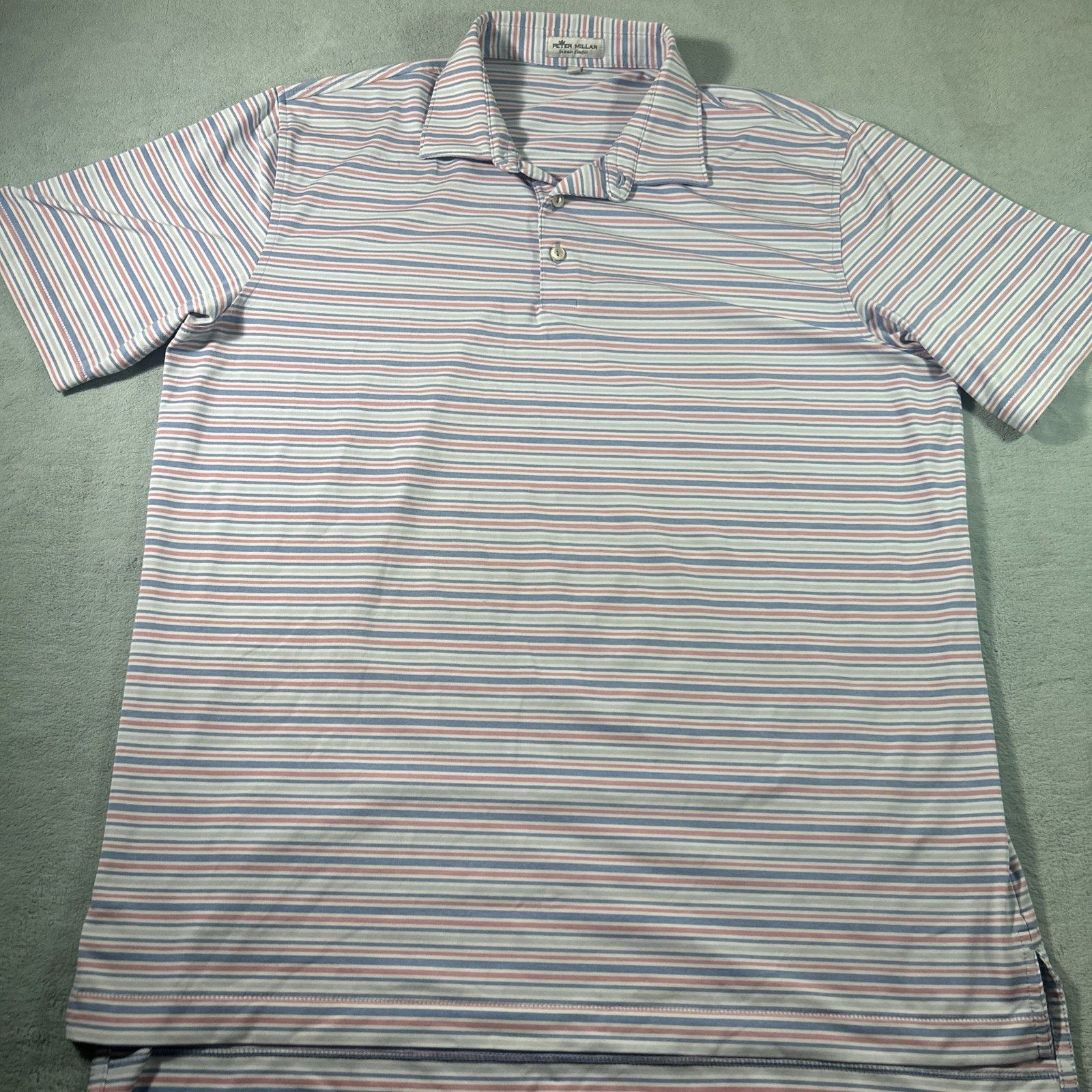 Peter Millar Summer Comfort Mesh Polo Shirt Large PGA Stripe