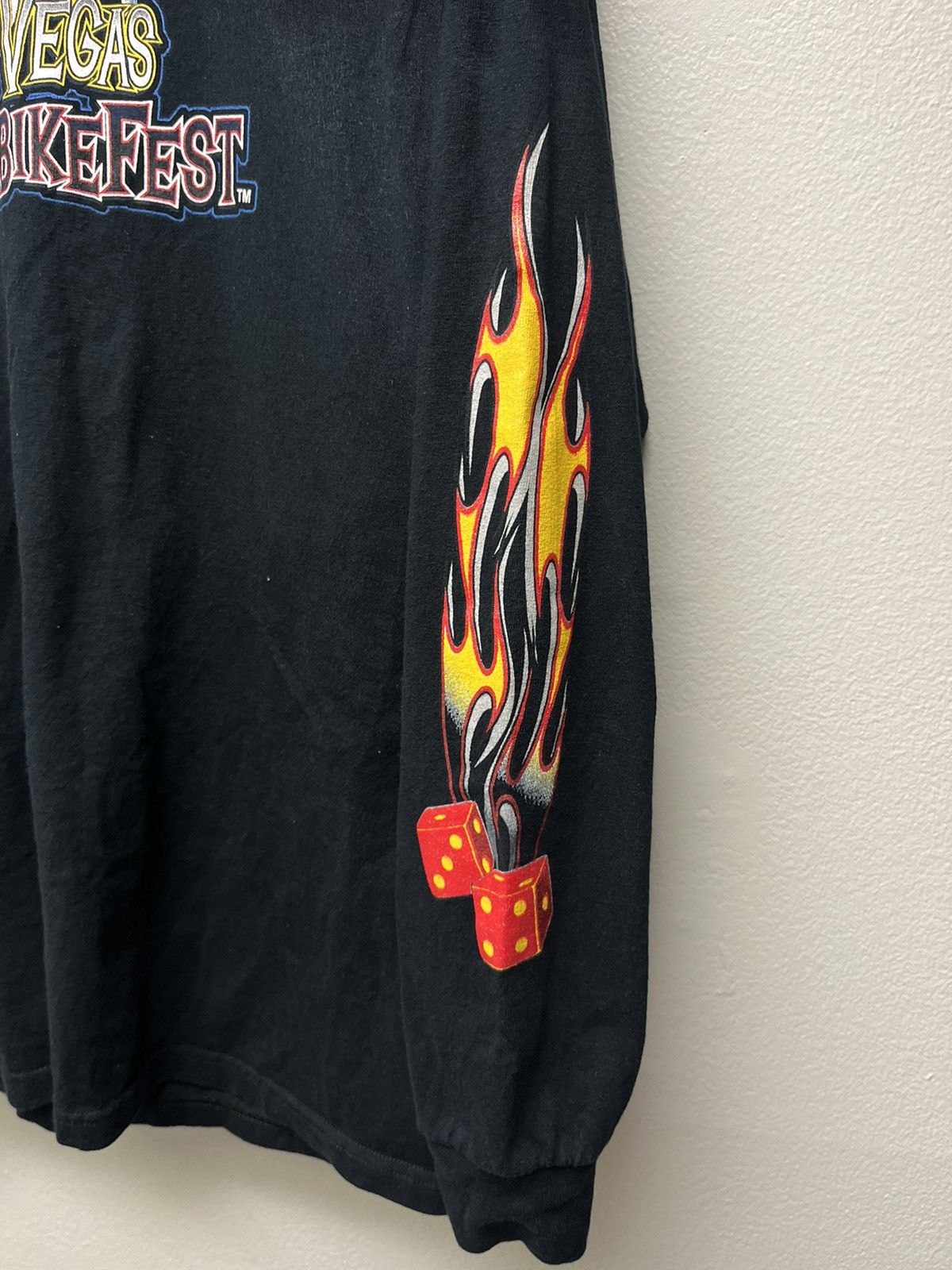 Harley Davidson Vintage 2007 Las Vegas Bike Fest Flame Dice Longsleeve Size US M / EU 48-50 / 2 - 4 Thumbnail