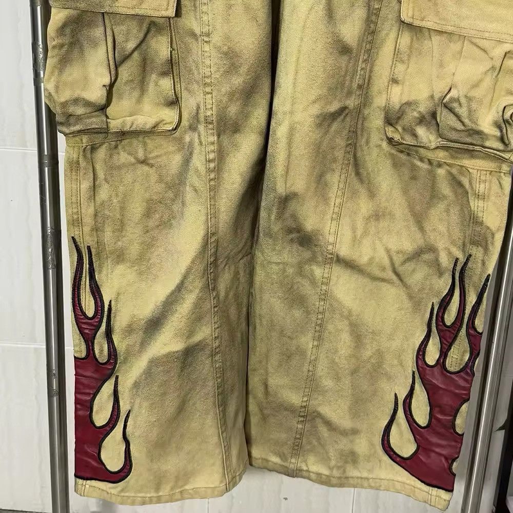 Japanese Brand × Jean Flame Embroidery Wide Leg Dirty Jean Size US 30 / EU 46 - 8 Thumbnail