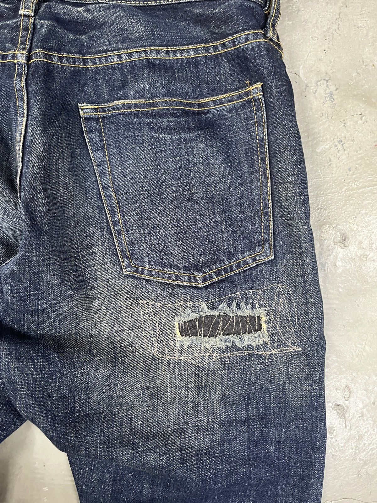 Japanese Brand Distressed Back Number Boro Sashiko Style Patchwork Capri Size US 34 / EU 50 - 12 Thumbnail