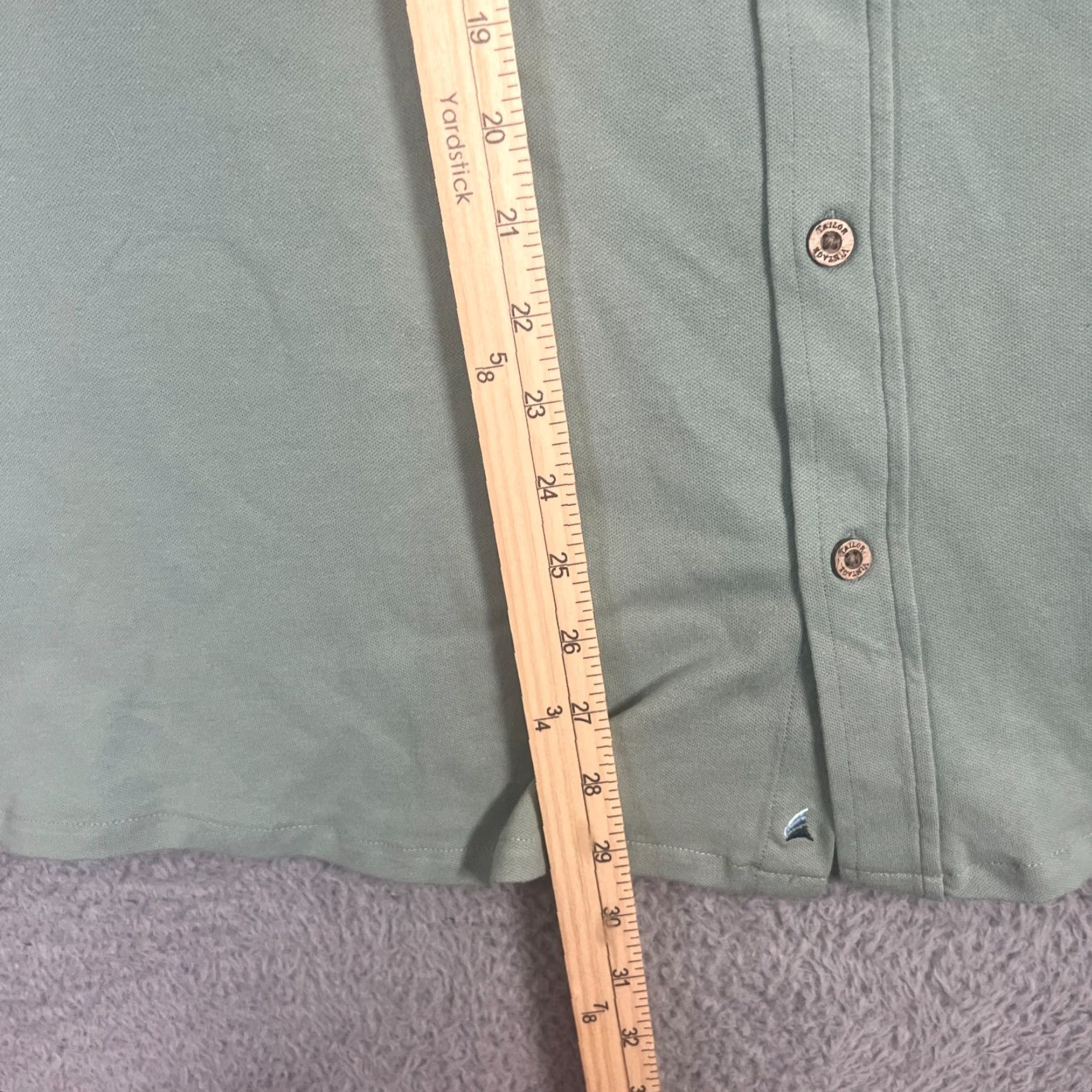 Vintage VINTAGE Tailor Vintage Shirt Men XL Button-Up Long Sleeve Green Cotton Blend Knit with Pockets Easy Care 90s Team? (Note: Remove uncertain items) Size US XL / EU 56 / 4 - 7 Thumbnail
