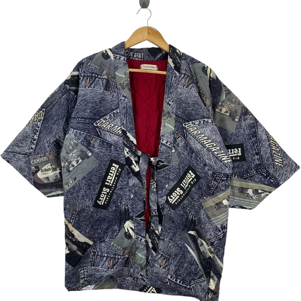 Vintage Vintage 70s KIMONO FERRARI JAPAN Patchwork AOP Robe Coat Size US XXL / EU 58 / 5 - 5 Thumbnail