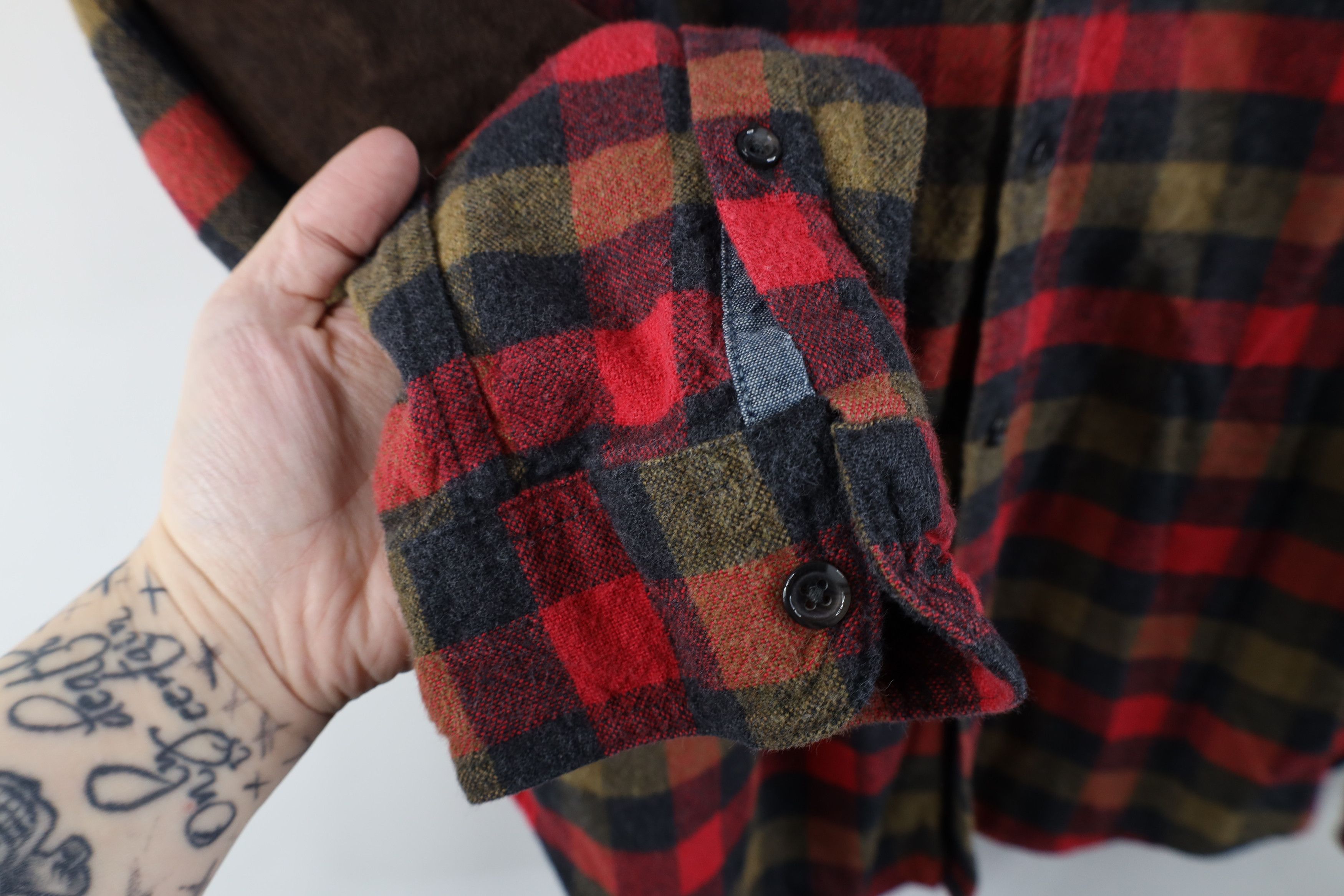 J.Crew × Vintage J Crew Suede Elbow Patch Flannel Collared Button Down Shirt Size US L / EU 52-54 / 3 - 6 Thumbnail