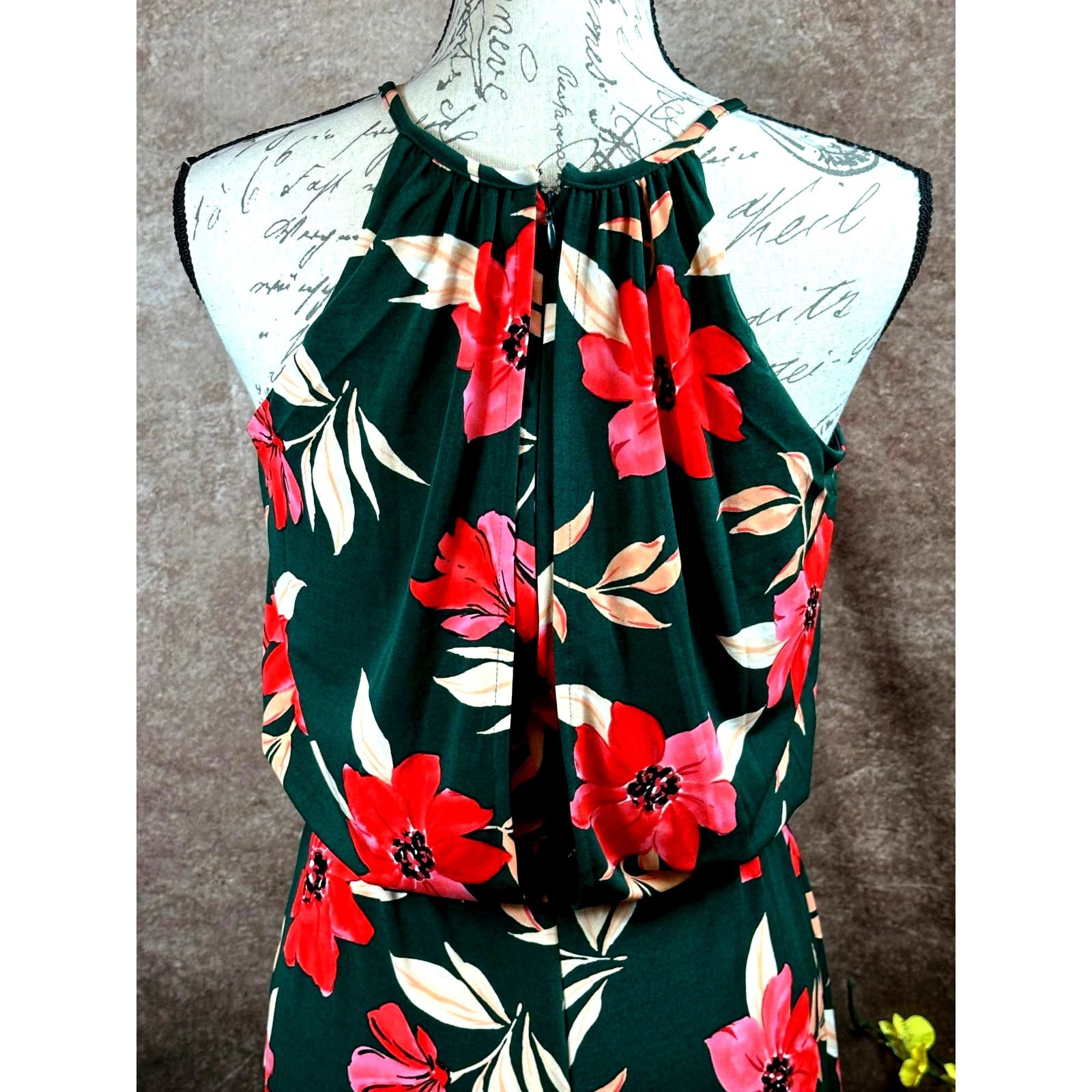 MAGGY LONDON Maggy London Floral Halter Neck Crop Jumpsuit Btrgrncrl 4 Size 27" / US 4 / IT 40 - 12 Thumbnail