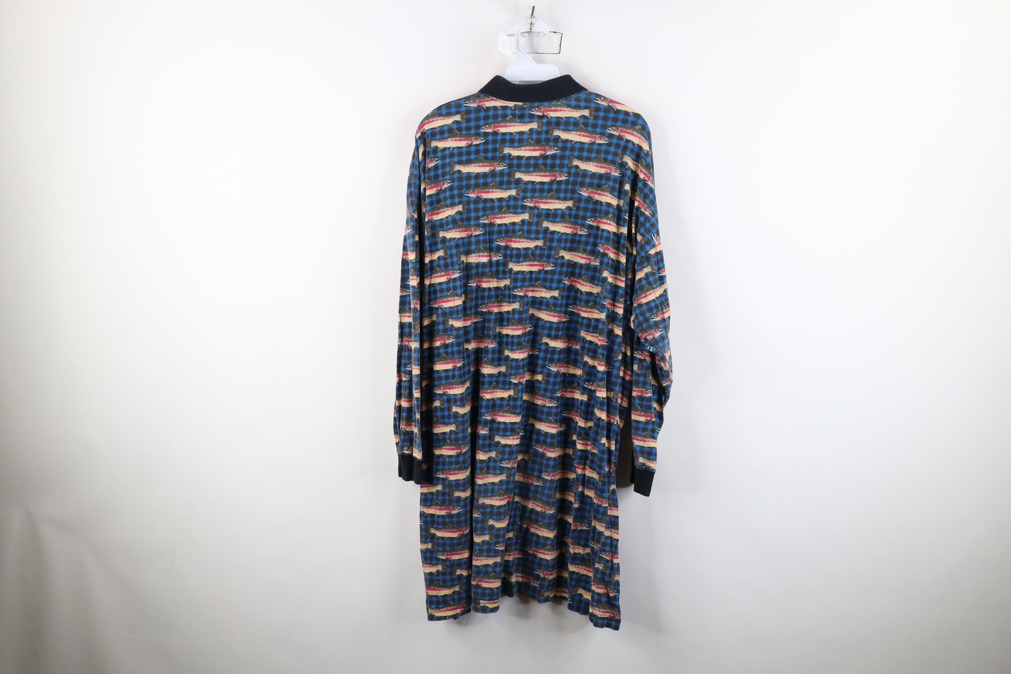 Vintage Vintage 90s Streetwear Fish All Print Night Sleep Gown Shirt Size XL / US 12-14 / IT 48-50 - 11 Thumbnail
