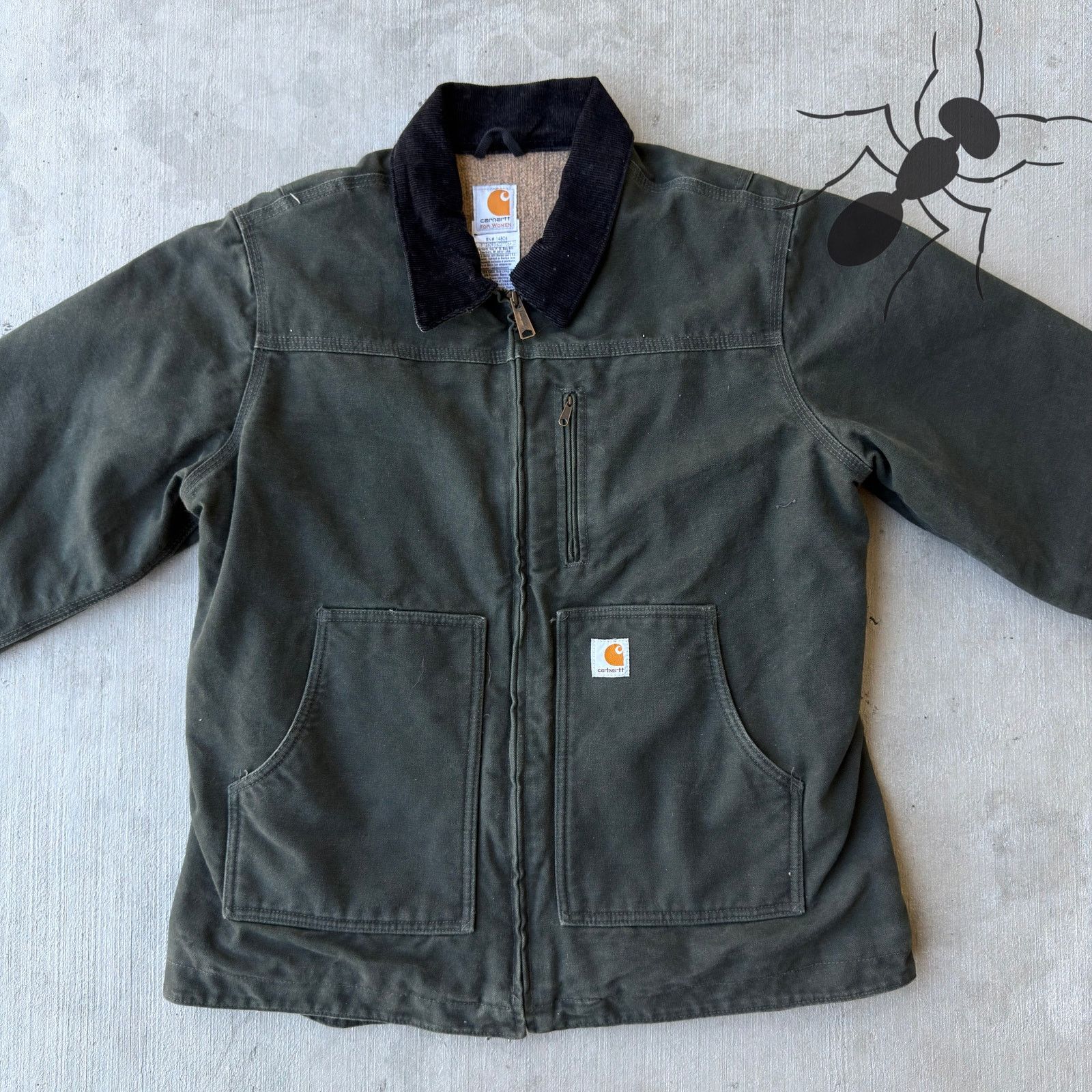 Carhartt × Vintage Carhartt WOMENS WC061 MOS green chore work wear jacket Size US L / EU 52-54 / 3 - 3 Thumbnail