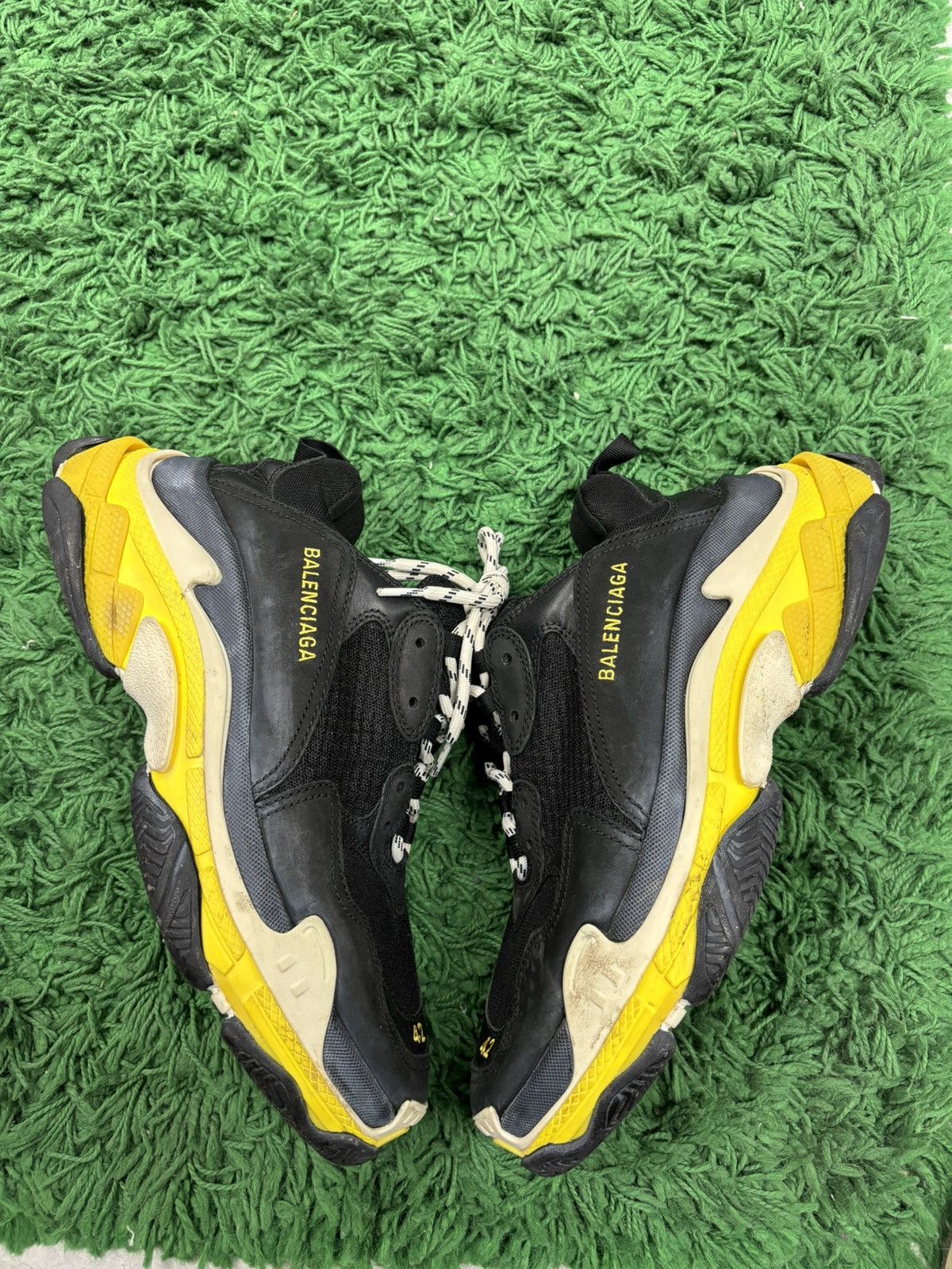 image of Balenciaga Black Yellow Sneaker 42, Men's (Size 9)