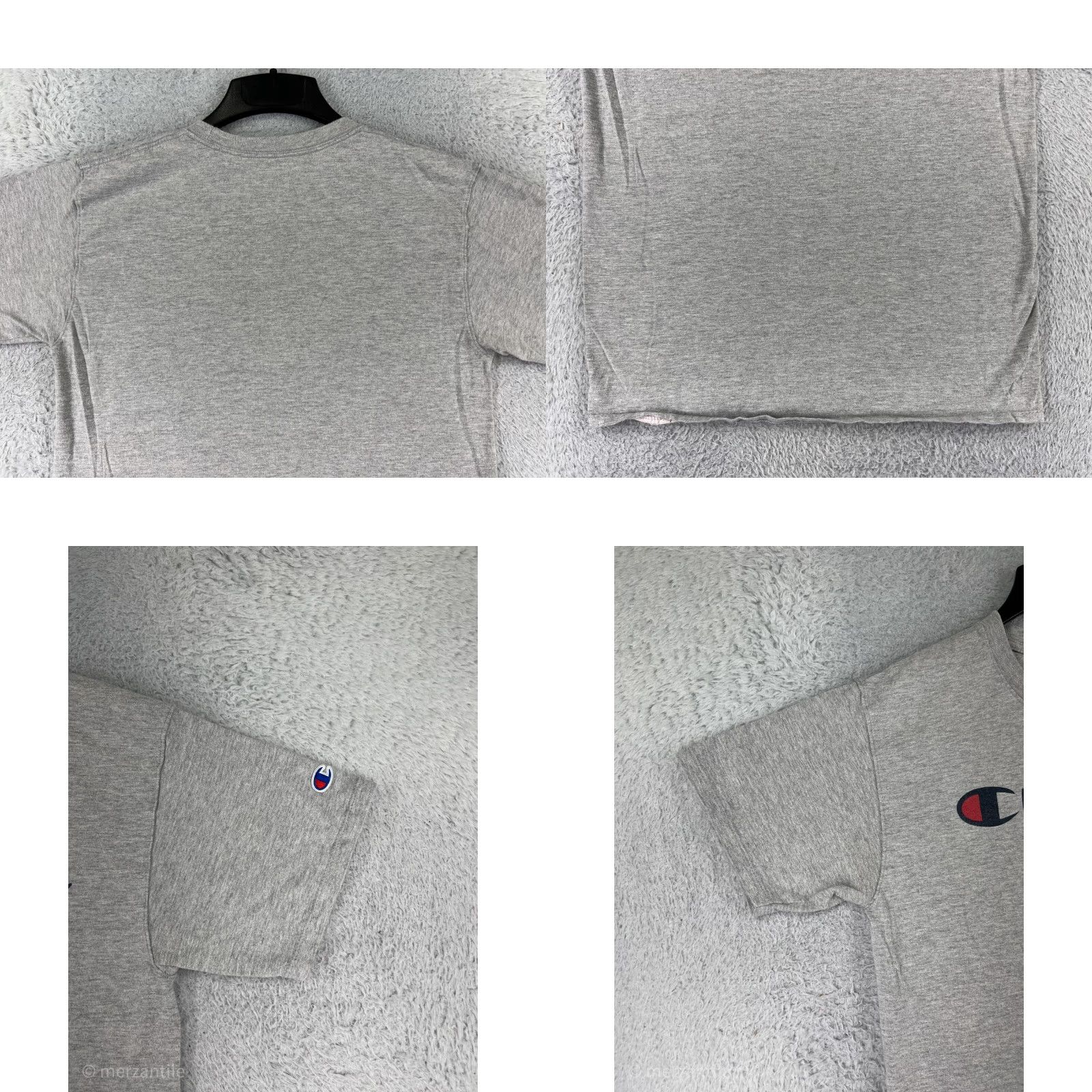 Champion Champion Shirt Men Medium Gray Short Sleeve Crew Neck Cotton Blend Logo Sports Mens Size US M / EU 48-50 / 2 - 8 Thumbnail