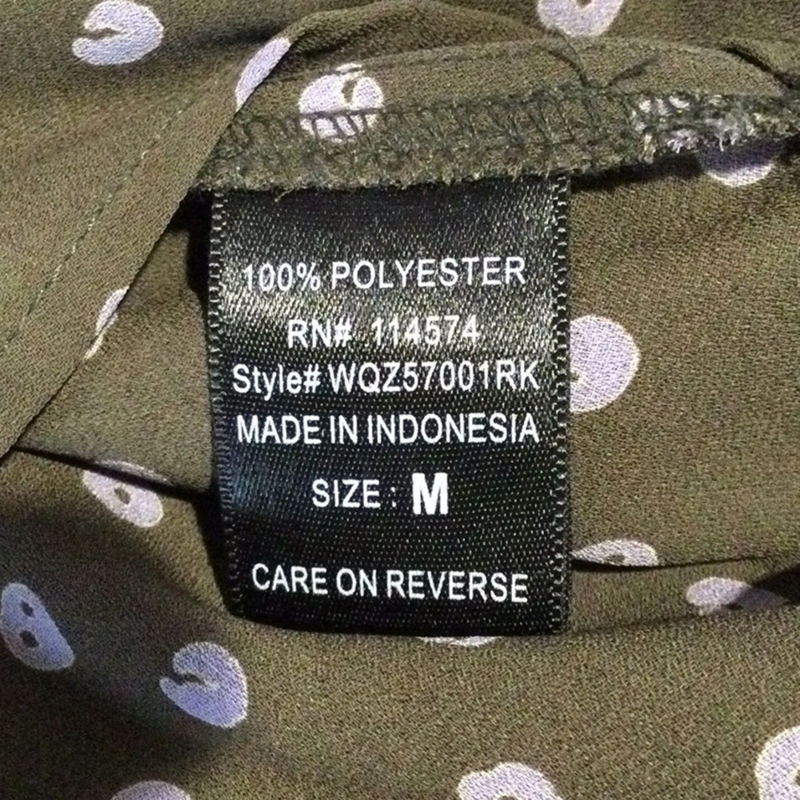 Other Pleione Olive & Lilac Rolltab Sleeve Faux Wrap Blouse Size M Size M / US 6-8 / IT 42-44 - 15 Thumbnail