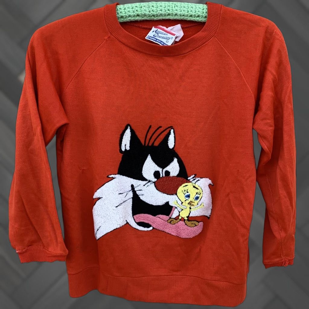 Vintage VINTAGE American Characters Looney Tunes sweatshirt Shirt L Red 1980s Raglan Warner Bros Inc Mens Girls Boys? Size L / US 10 / IT 46 - 1 Thumbnail
