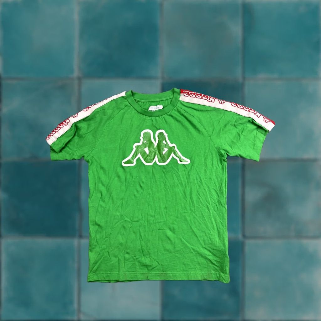 Kappa Kappa Shirt Mens Small Green Logo Tape Sleeve T-Shirt Soccer Athletic Retro Size US S / EU 44-46 / 1 - 1 Thumbnail