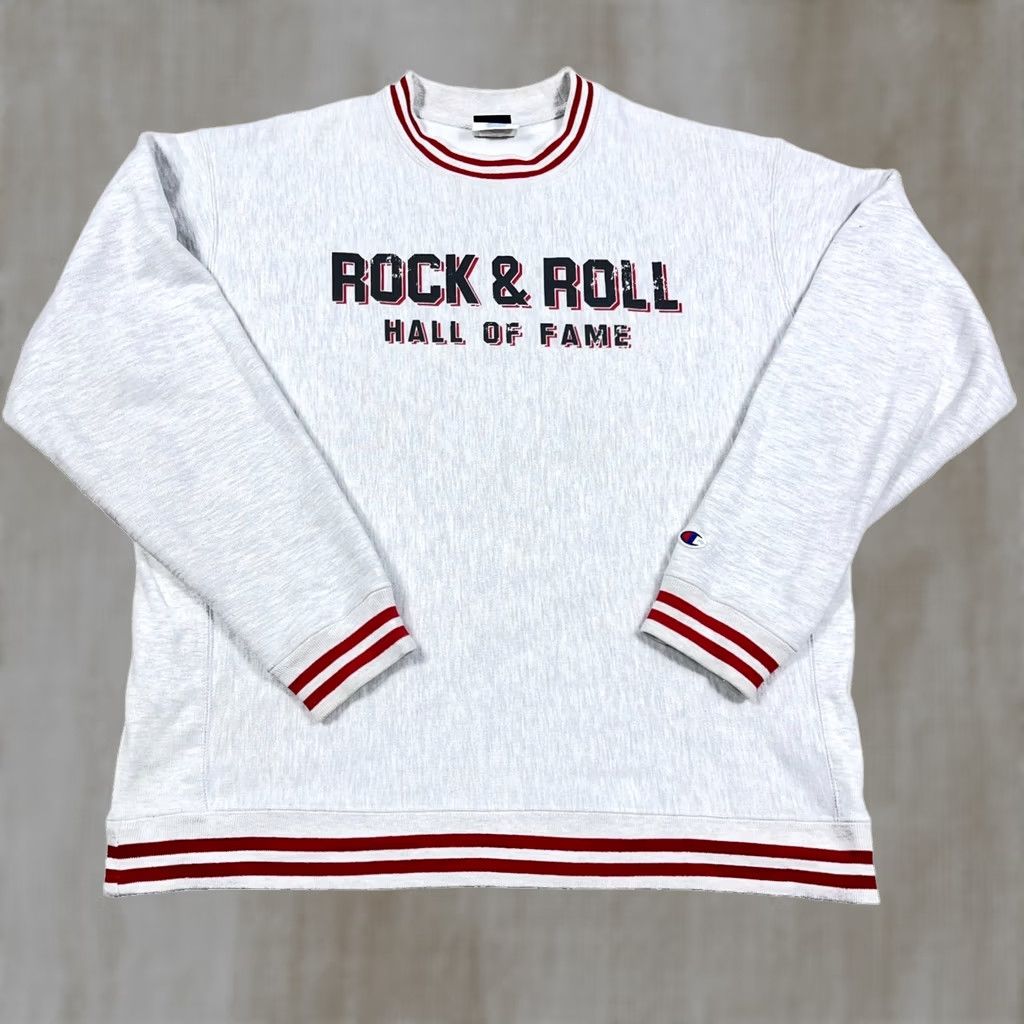 Champion Rock & Roll Hall of Fame Sweatshirt Men XL Gray Champion Reverse Weave Ringer Crew Neck Pullover Logo Vintage? No. Size US XL / EU 56 / 4 - 1 Thumbnail