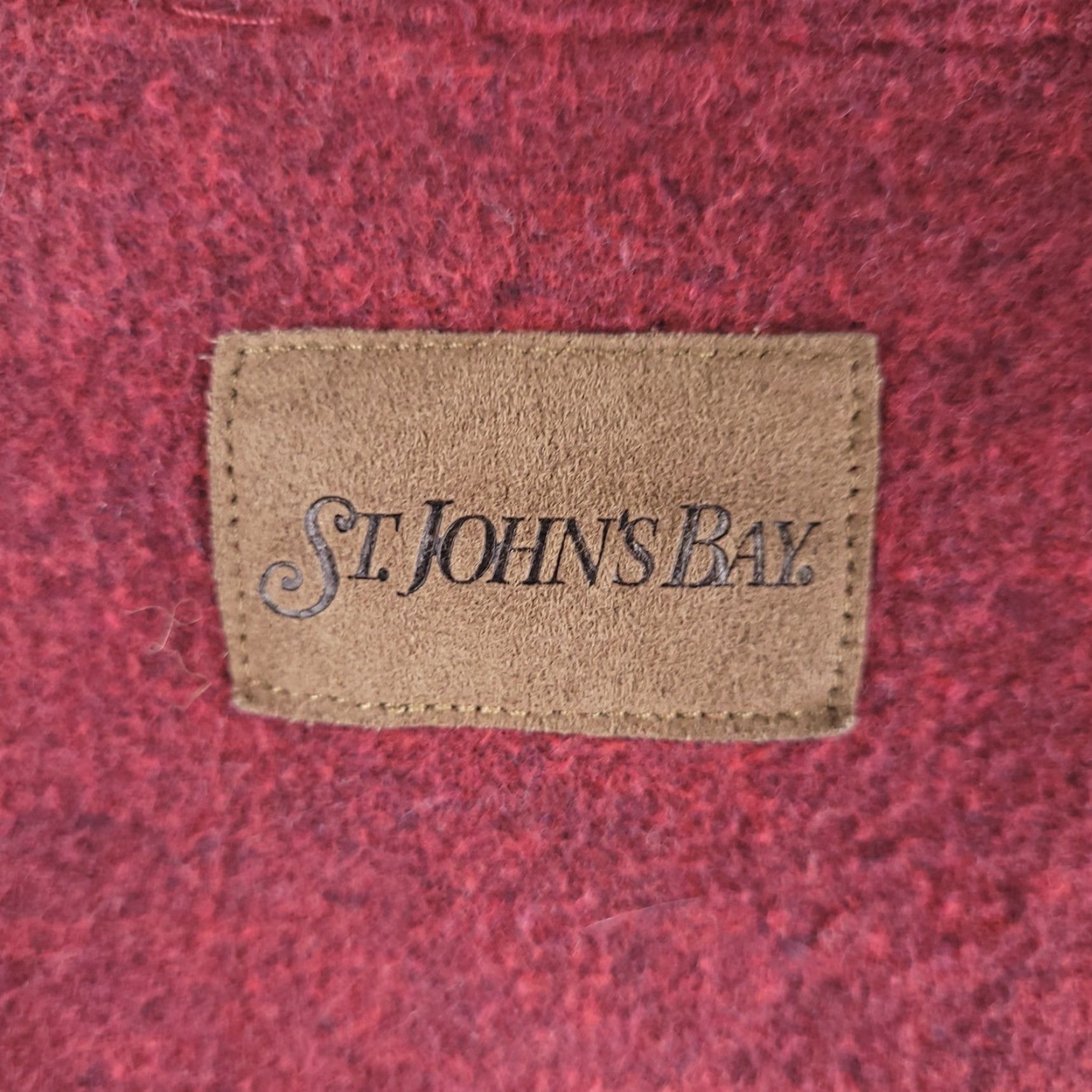 Vintage VINTAGE St. John's Bay Shirt Mens XLT Red Flannel Button-Up Long Sleeve Chamois Cloth Thick Solid Modern Comfort Mens Size US XL / EU 56 / 4 - 3 Thumbnail