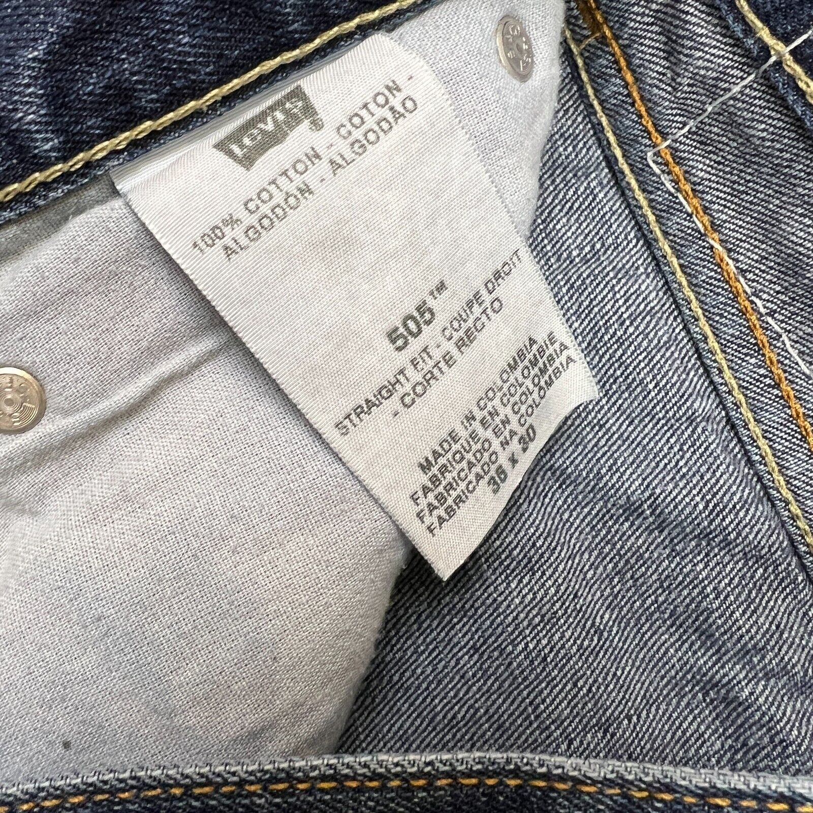 Levi's × Vintage Levi's 505 Jeans 36x30 Regular Straight Leg Classic Denim Size US 36 / EU 52 - 10 Thumbnail