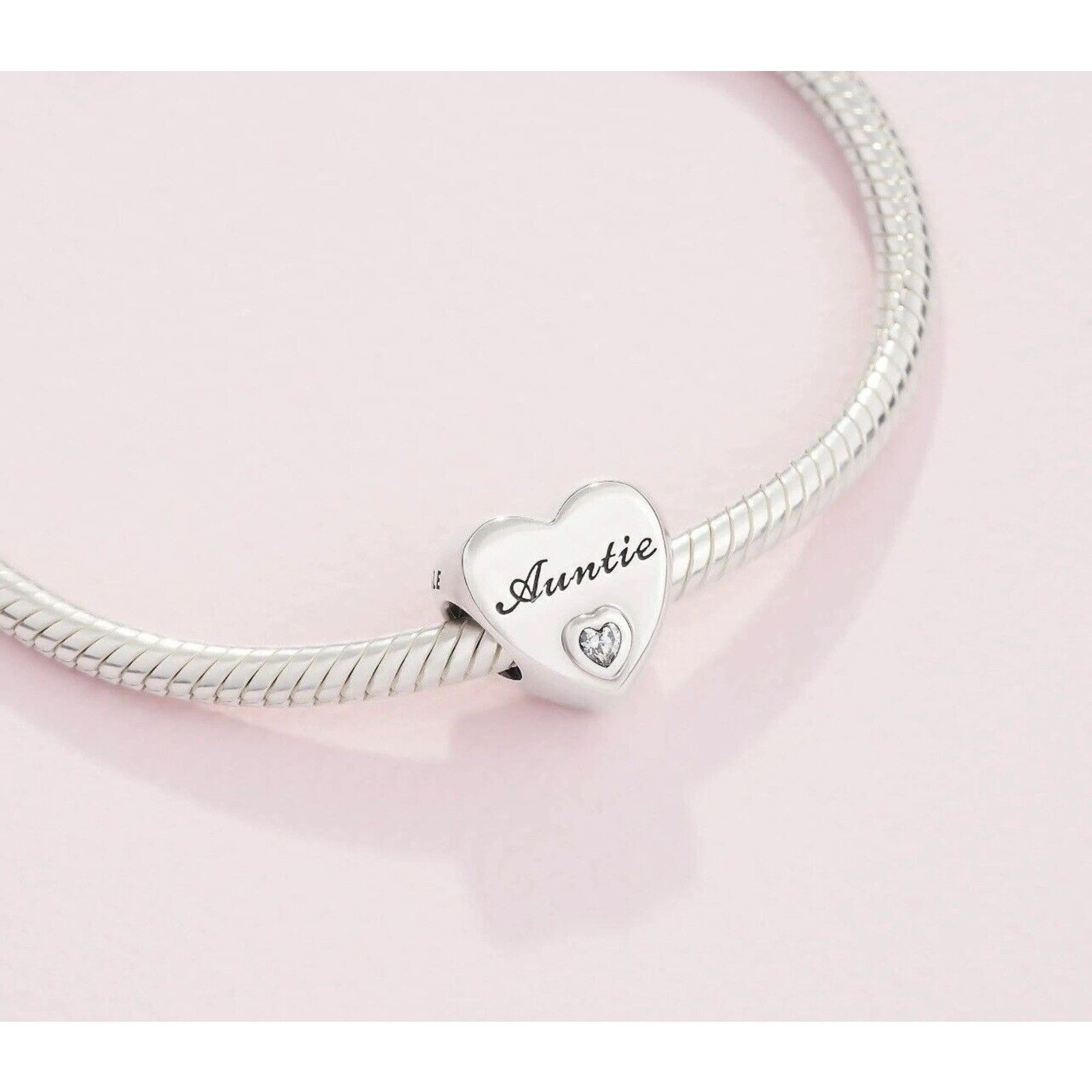 Pandora Auntie Love Heart Charm Jewelry S925 Ale Silver New, Women's