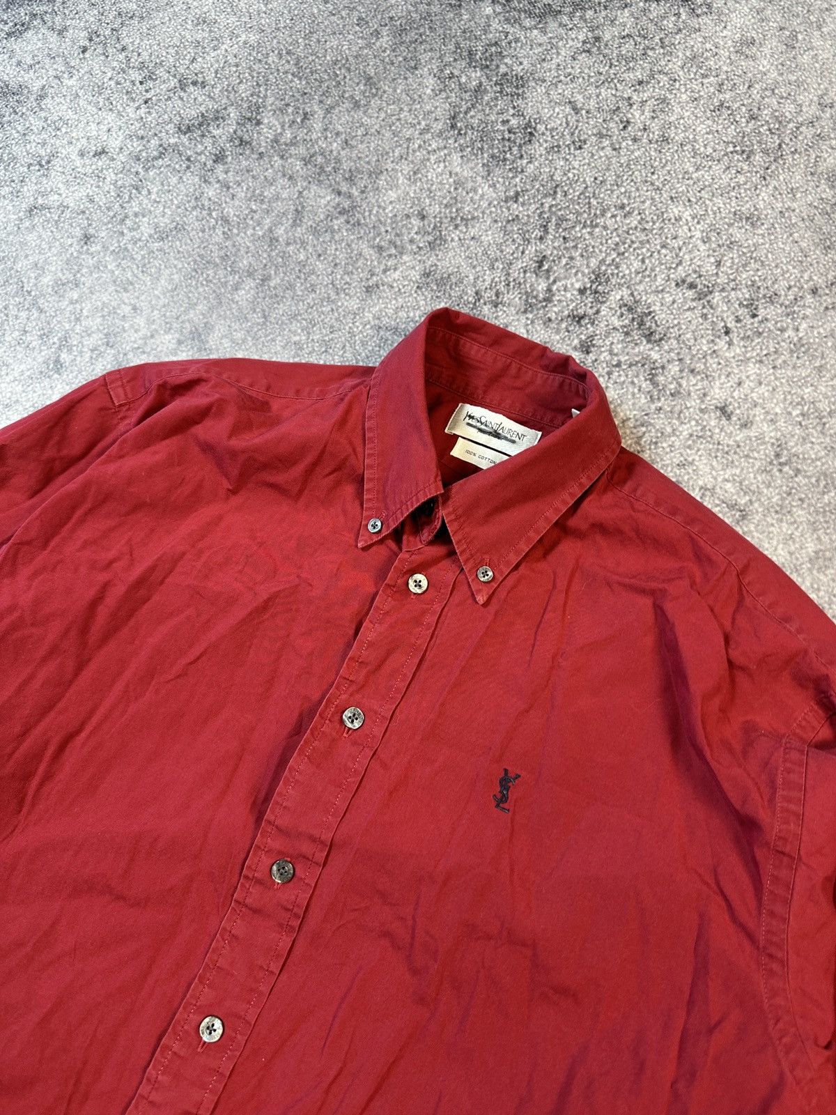 Vintage × Yves Saint Laurent Y2K Vintage Yves Saint Laurent YSL Logo Shirt Button Up Rare Size US M / EU 48-50 / 2 - 2 Thumbnail