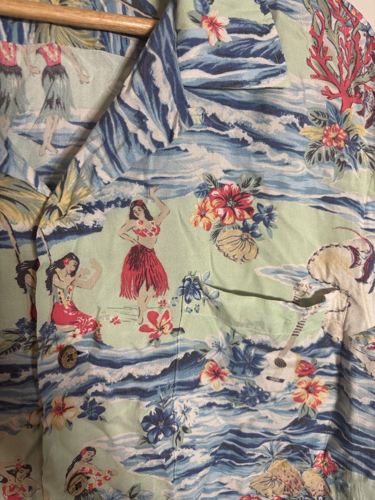 Polo Ralph Lauren Polo Ralph Lauren Hawaiian CampShirt Viscose Hula Surf Print Size US XL / EU 56 / 4 - 3 Thumbnail