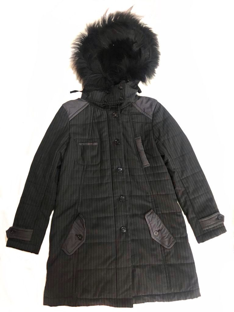 If Six Was Nine × Japanese Brand × Le Grande Bleu (L.G.B.) DMUR Hickory Racoon Hooded Fur Puffer Parkas Size S / US 4 / IT 40 - 1 Thumbnail