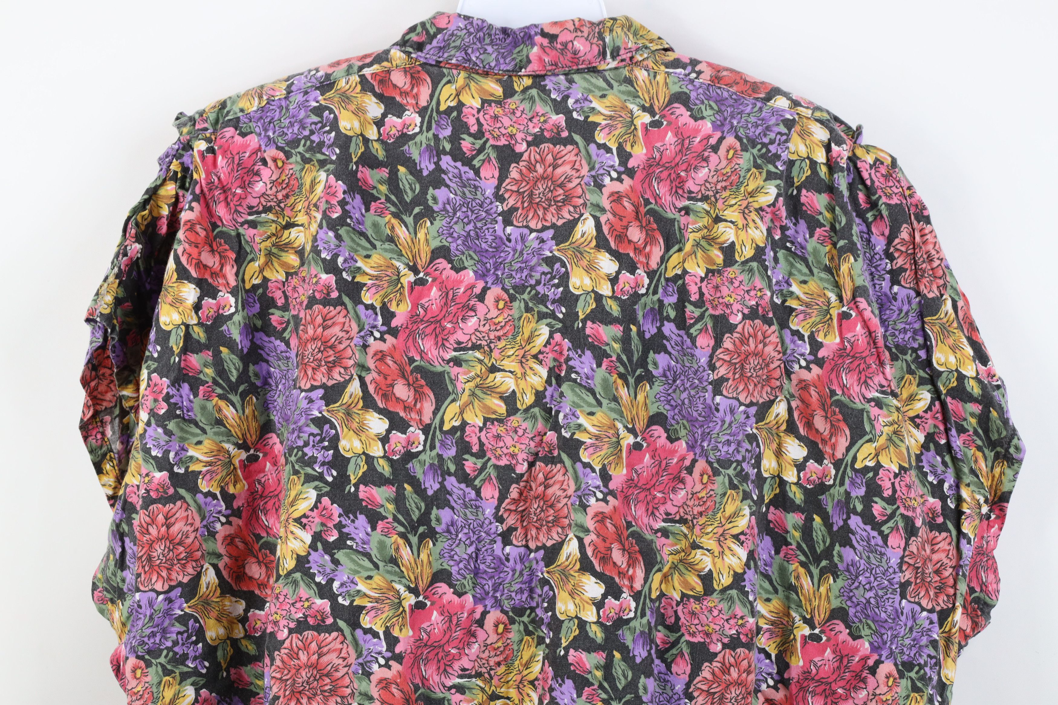 Vintage Vintage 80s 90s Streetwear Flower Dolman Sleeve Button Shirt Size S / US 4 / IT 40 - 11 Thumbnail
