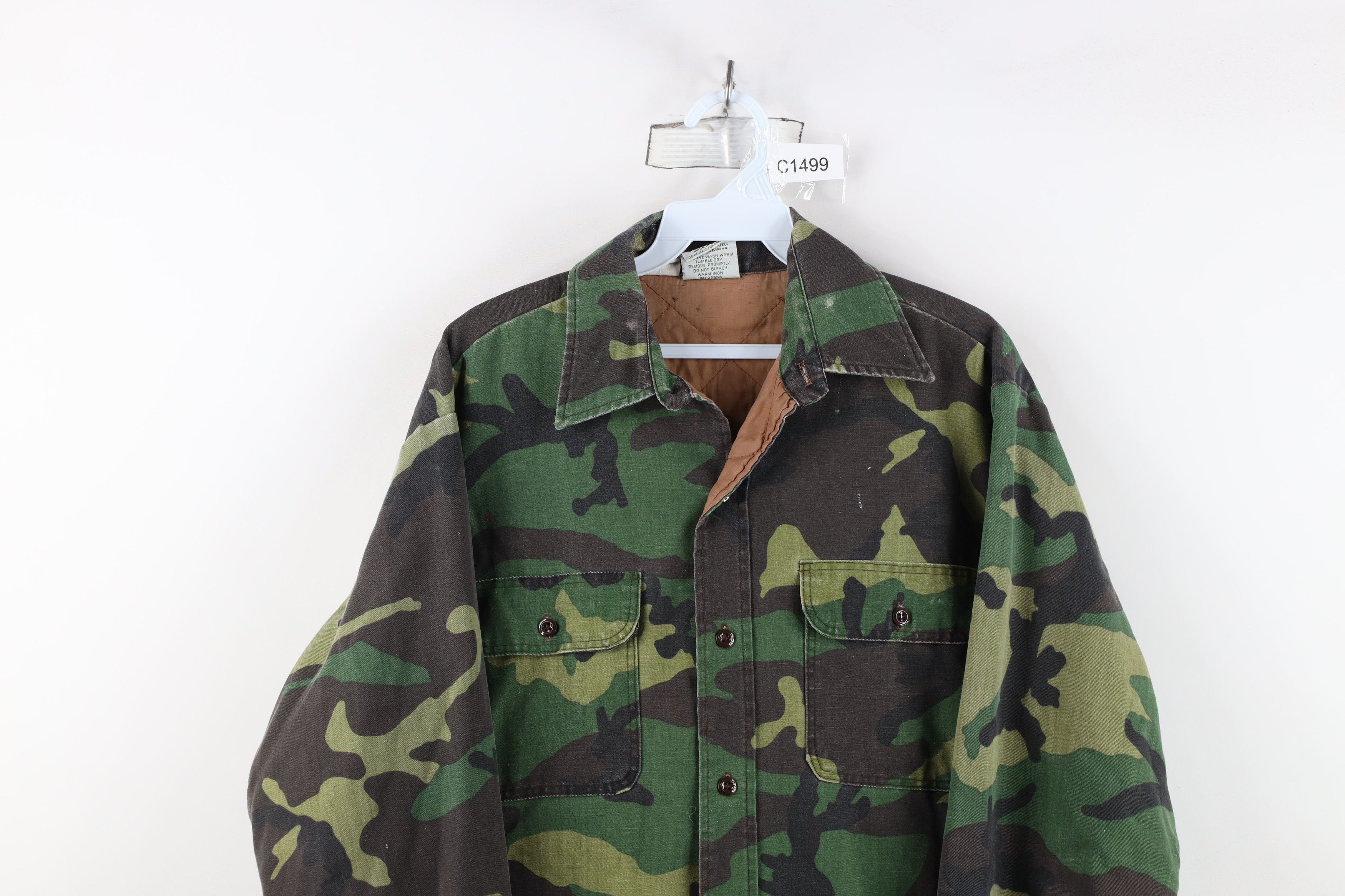 Vintage Vintage 70s Streetwear Quilted Camouflage Shirt Jacket USA Size US L / EU 52-54 / 3 - 2 Thumbnail