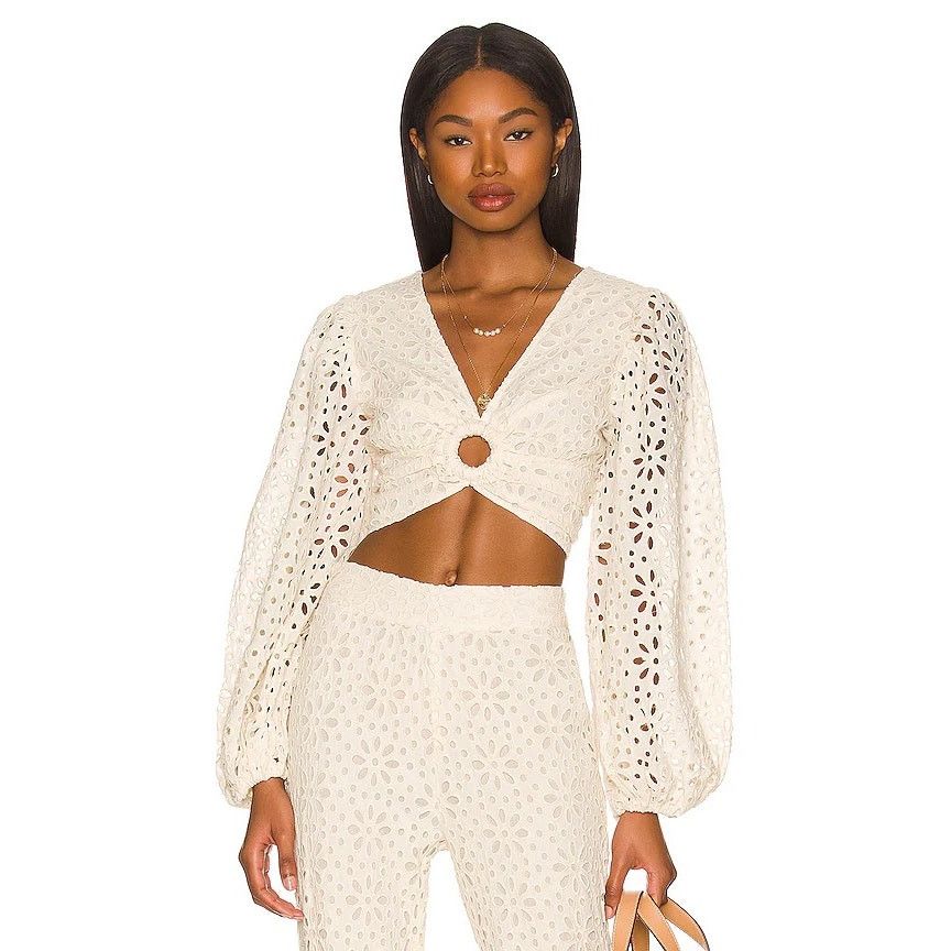Other Jen’s Pirate Booty Getaway Ballon sleeve crop Top Size L / US 10 / IT 46 - 1 Thumbnail