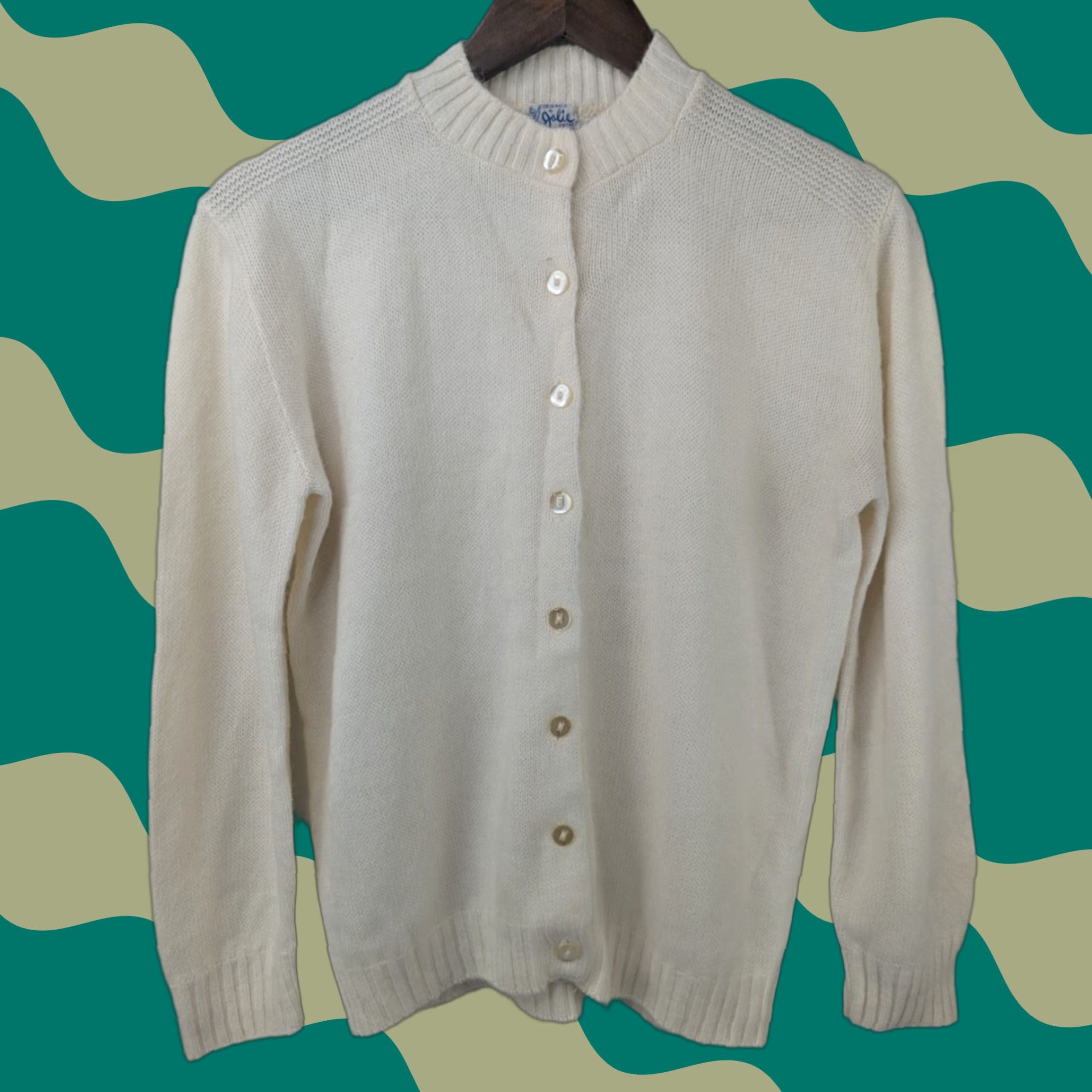 Vintage Vtg Jolie Knitwear Cardigan Womens S/M Ivory orlon acrylic Retro Hippie 60s 70s Mens Womens Girls Size S / US 4 / IT 40 - 1 Thumbnail