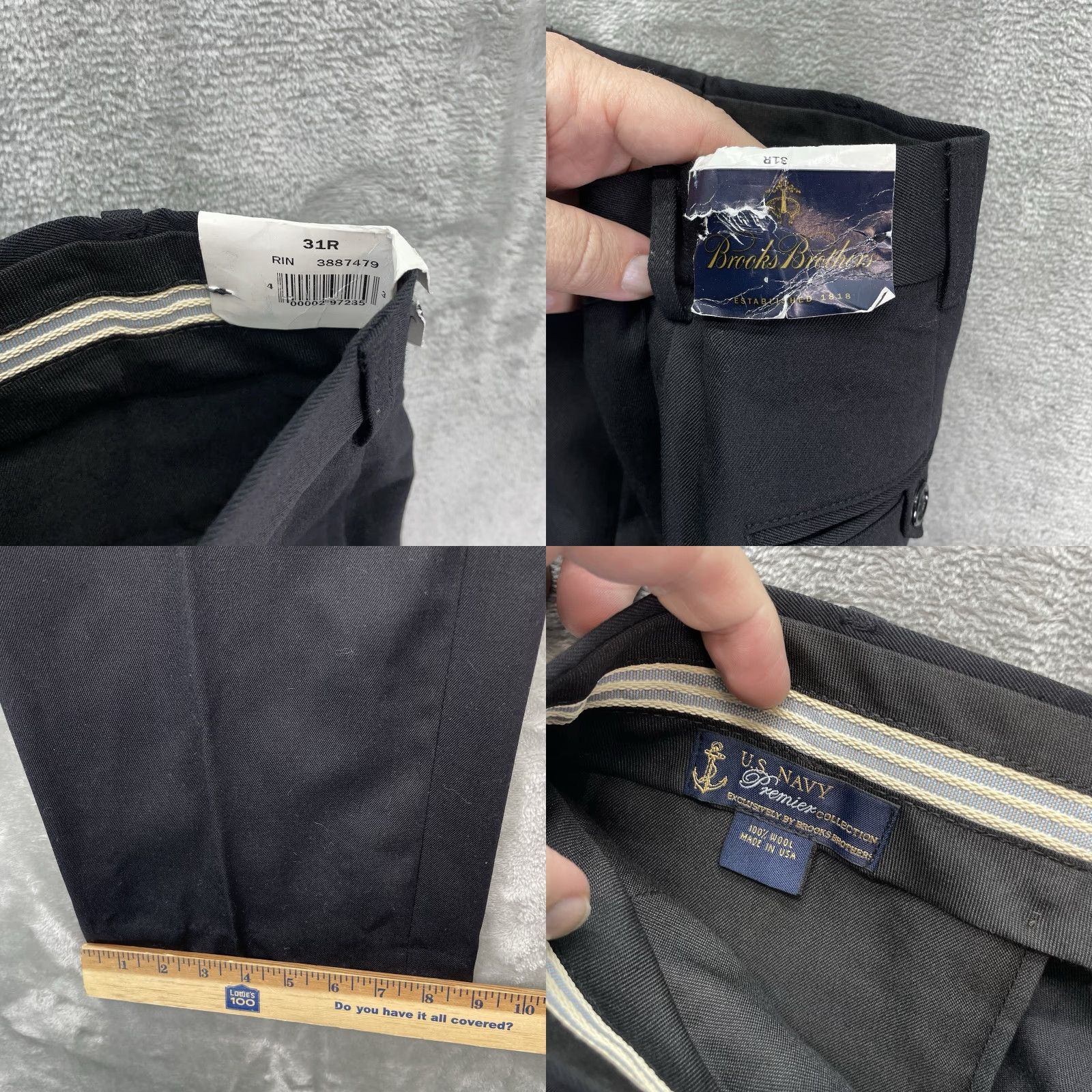 Brooks Brothers Brooks Brothers Pants Men Navy Wool Premium Collection Vintage 31x30 Straight Dress Pants City Preppy American Mens Size US 31 - 8 Thumbnail