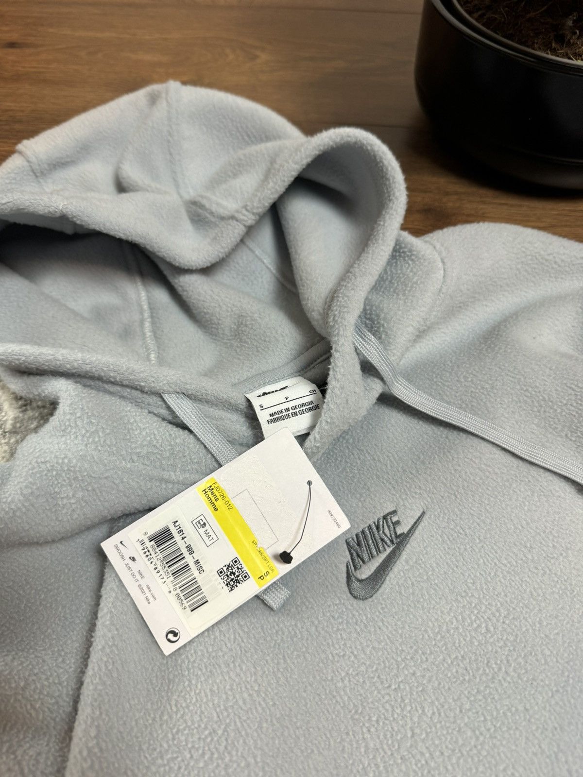 00s Nike Vintage Center Swoosh Teddy Fleece Hoodie Drill
