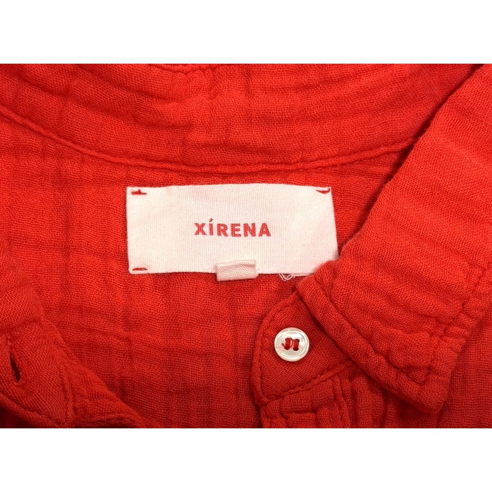 Xirena Xirena Scout Shirt Redish Orange Women’s Small L/S Button Front Gauze Coastal Bohemian Basic Casual Travel Shirt Womens Size S / US 4 / IT 40 - 2 Thumbnail