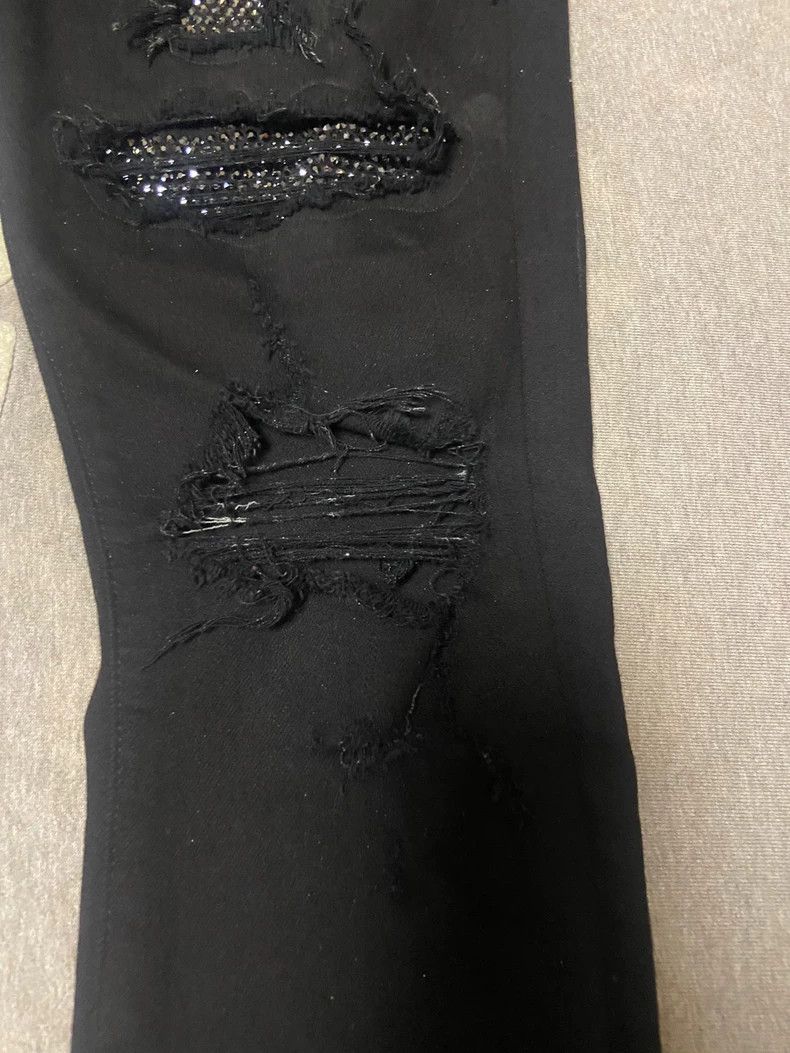 Amiri Amiri black diamond crystal denim jeans Size US 30 / EU 46 - 5 Thumbnail