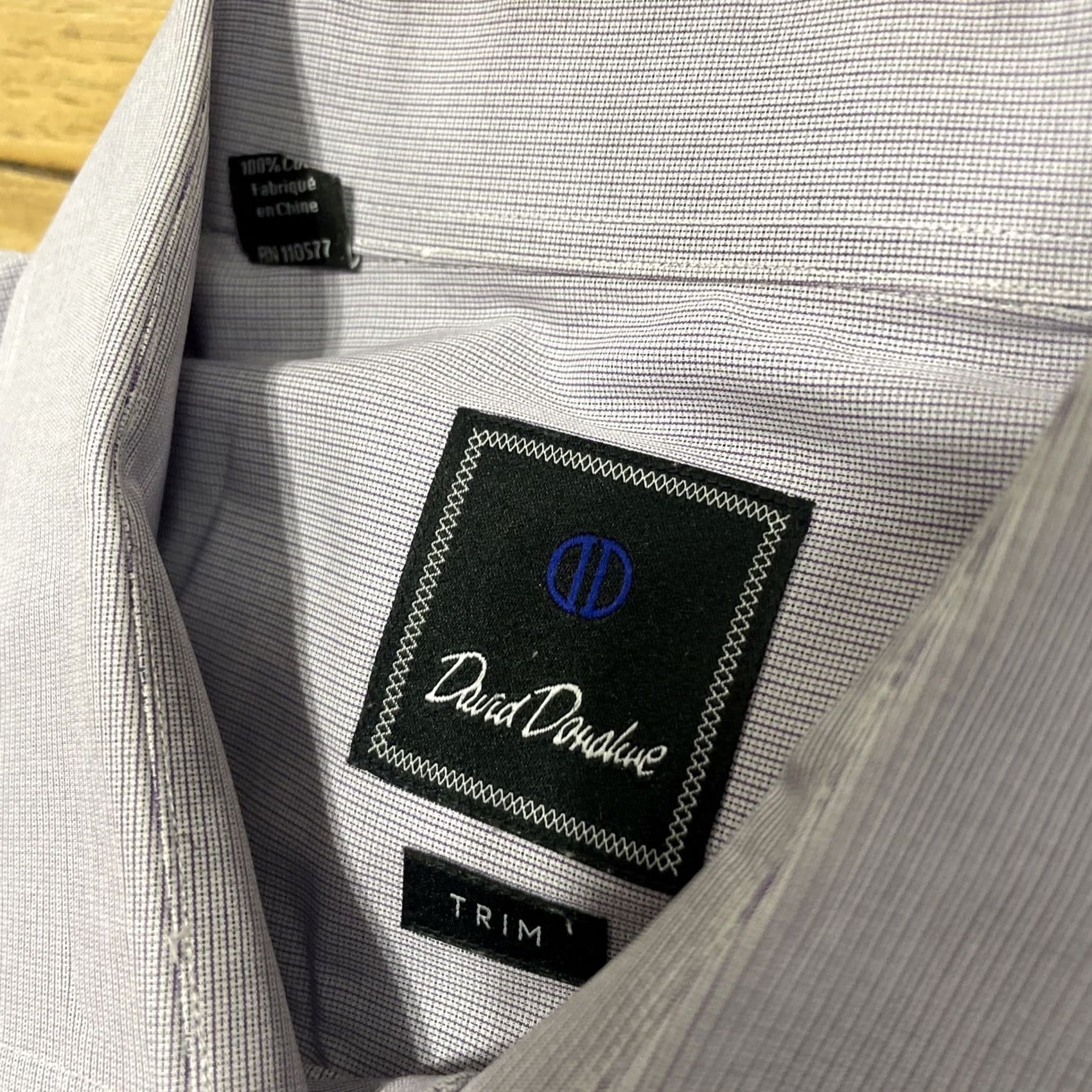 David Donahue David Donahue Shirt Men 17.5 34/35 Purple Mauve Lilac Cotton Long Sleeve Gingham Slim Dress Shirt Mens Size US XXL / EU 58 / 5 - 6 Thumbnail