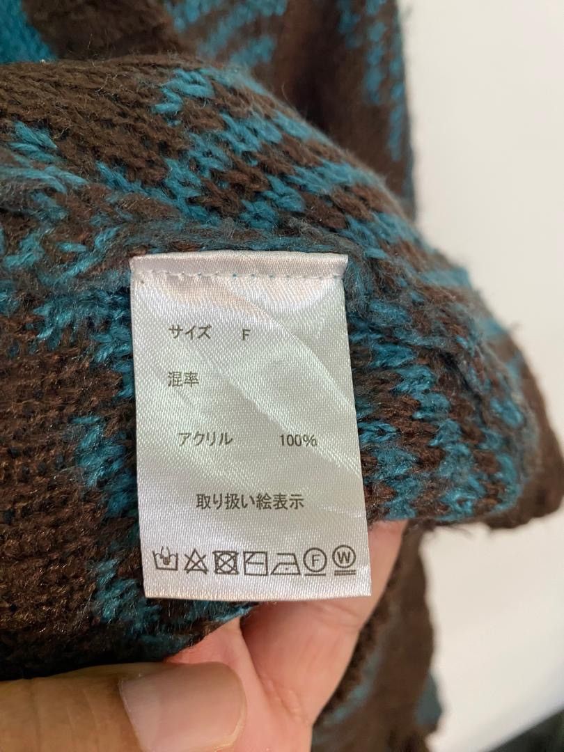 Japanese Brand Vintage Japanese Basque Magenta Cardigan Checked Knit Size US XXL / EU 58 / 5 - 10 Thumbnail