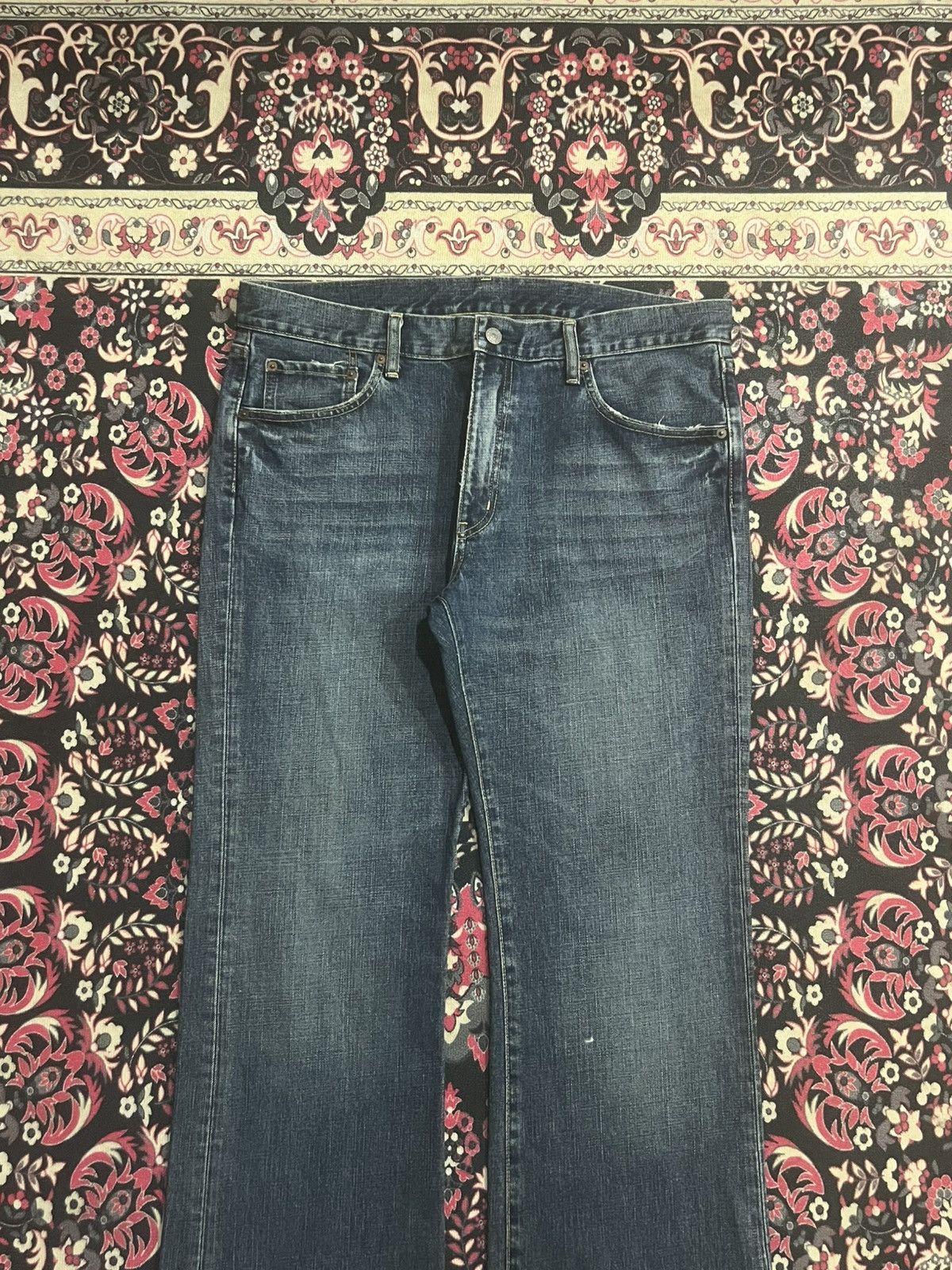 Undercover × Uniqlo Vintage Uniqlo B002 Dark Blue Ripped Hem Flare Jeans Size US 36 / EU 52 - 3 Thumbnail